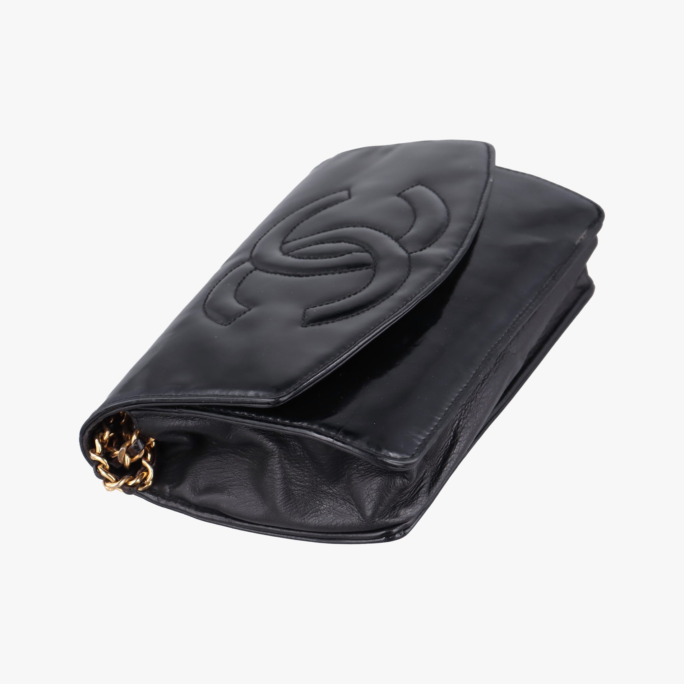 Pre-owned Chanel CocoMark Black Patent leather A05281 shoulderbag | stylenewstar