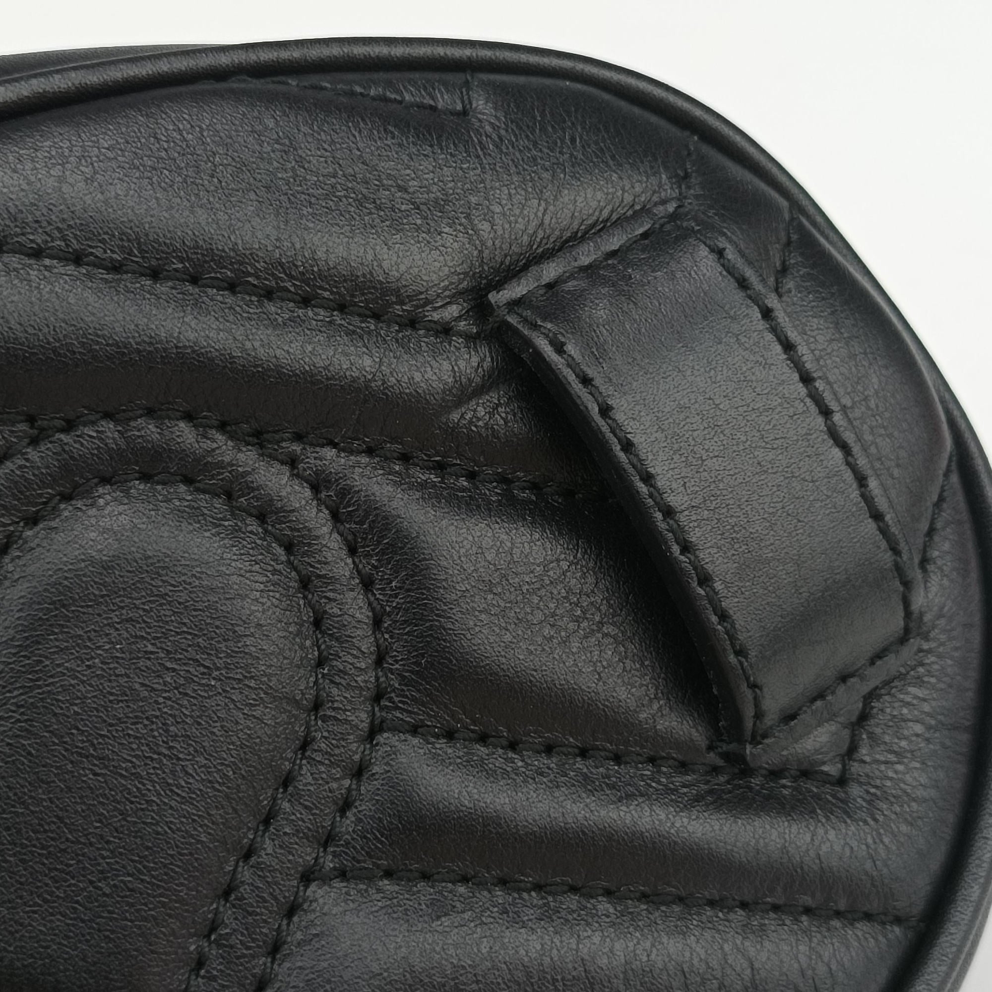 Secondhand Gucci GG Marmont Black Leather 476434 bum bag/waist bag | stylenewstar