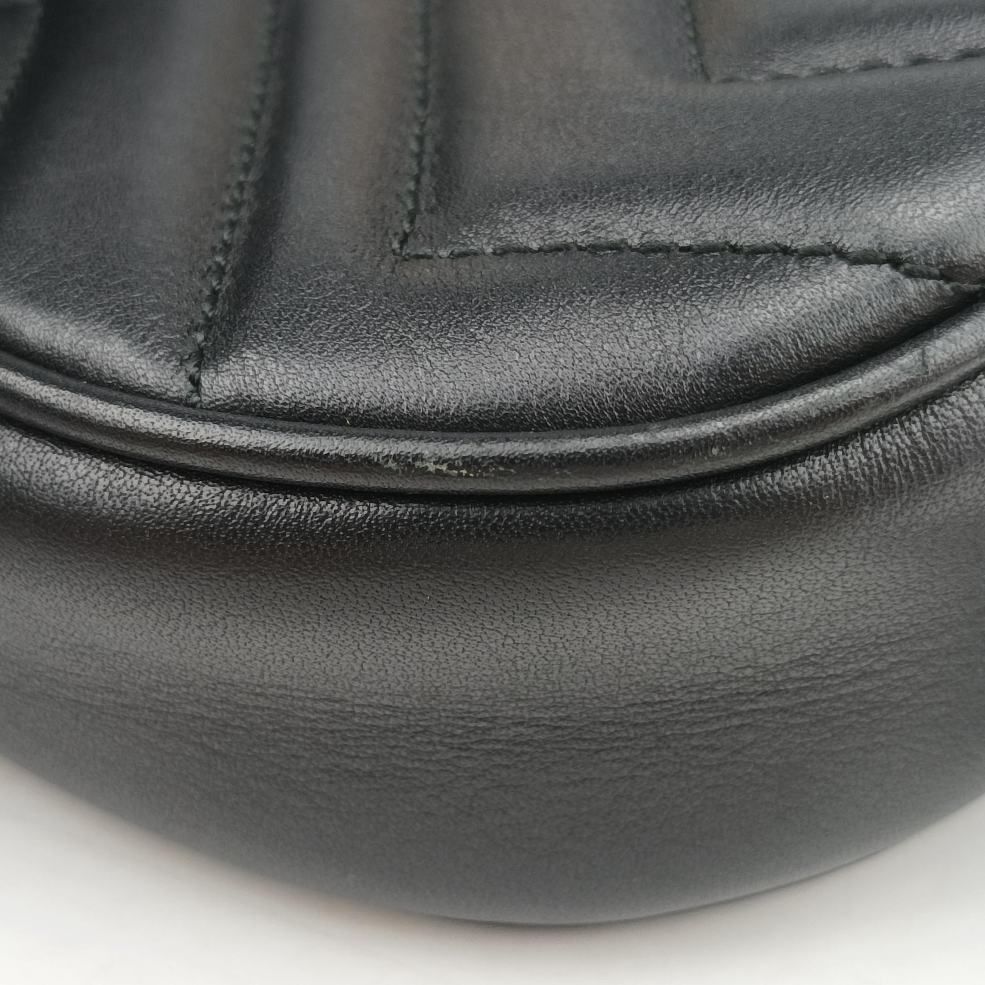 Secondhand Gucci GG Marmont Black Leather 476434 bum bag/waist bag | stylenewstar