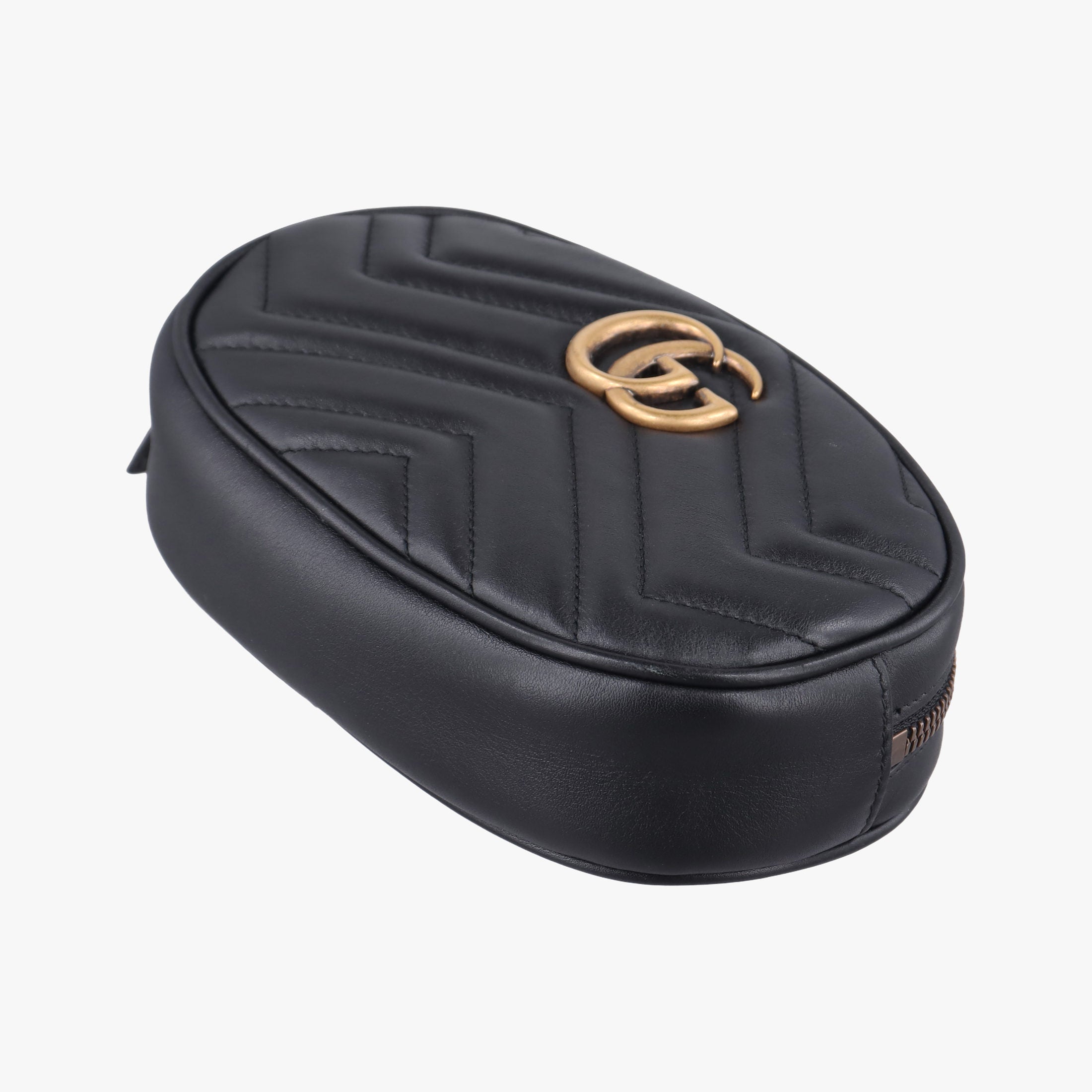 Secondhand Gucci GG Marmont Black Leather 476434 bum bag/waist bag | stylenewstar