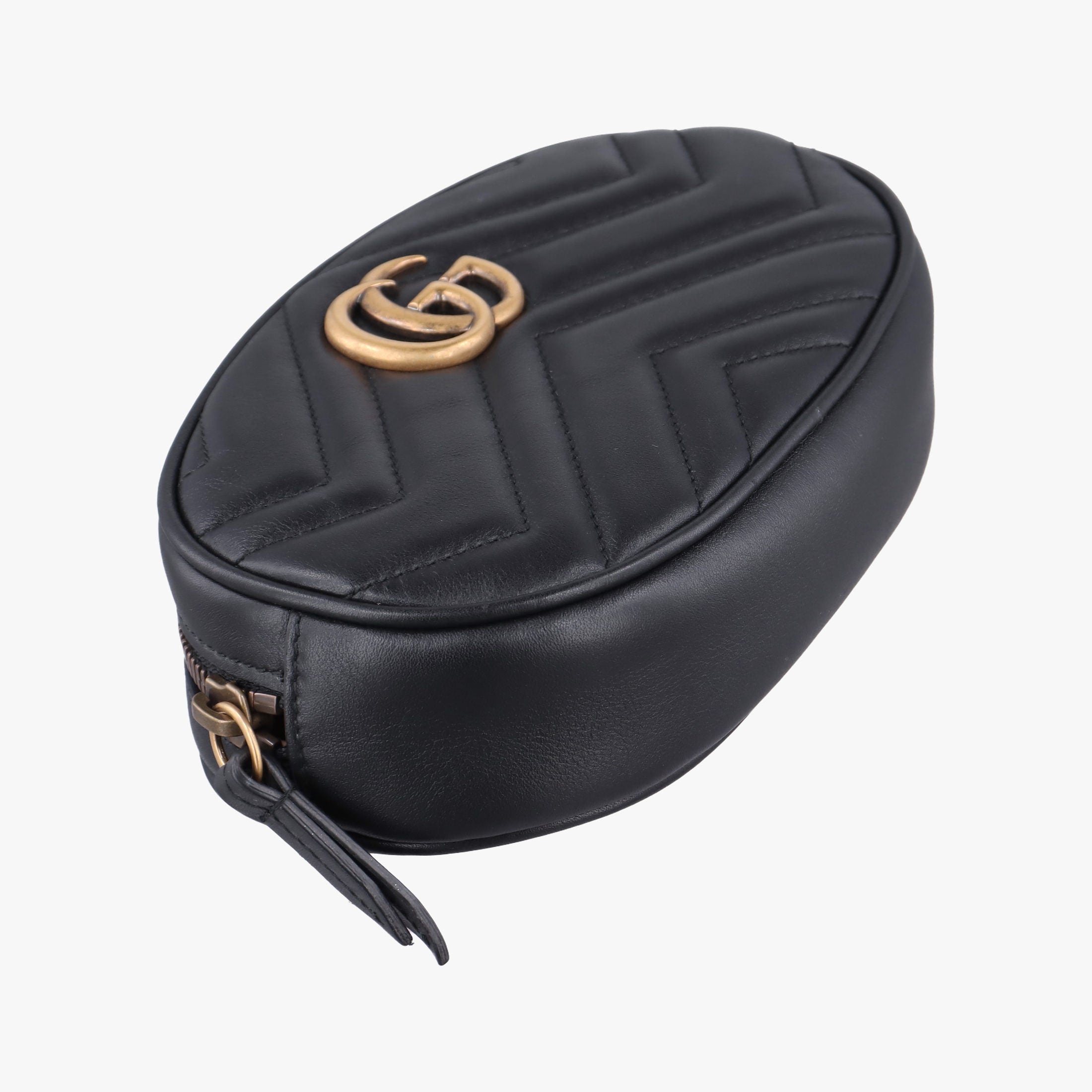 Secondhand Gucci GG Marmont Black Leather 476434 bum bag/waist bag | stylenewstar