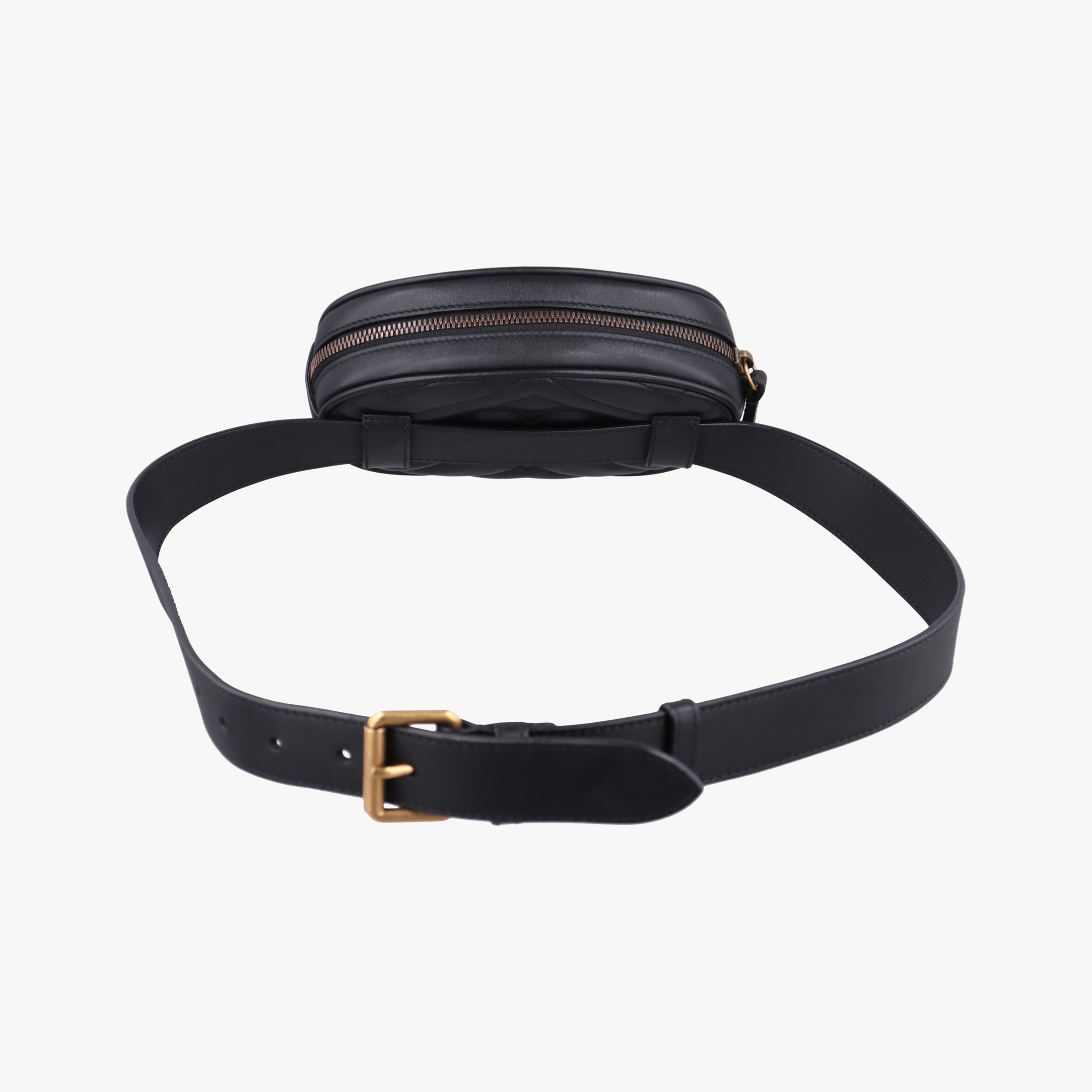 Secondhand Gucci GG Marmont Black Leather 476434 bum bag/waist bag | stylenewstar