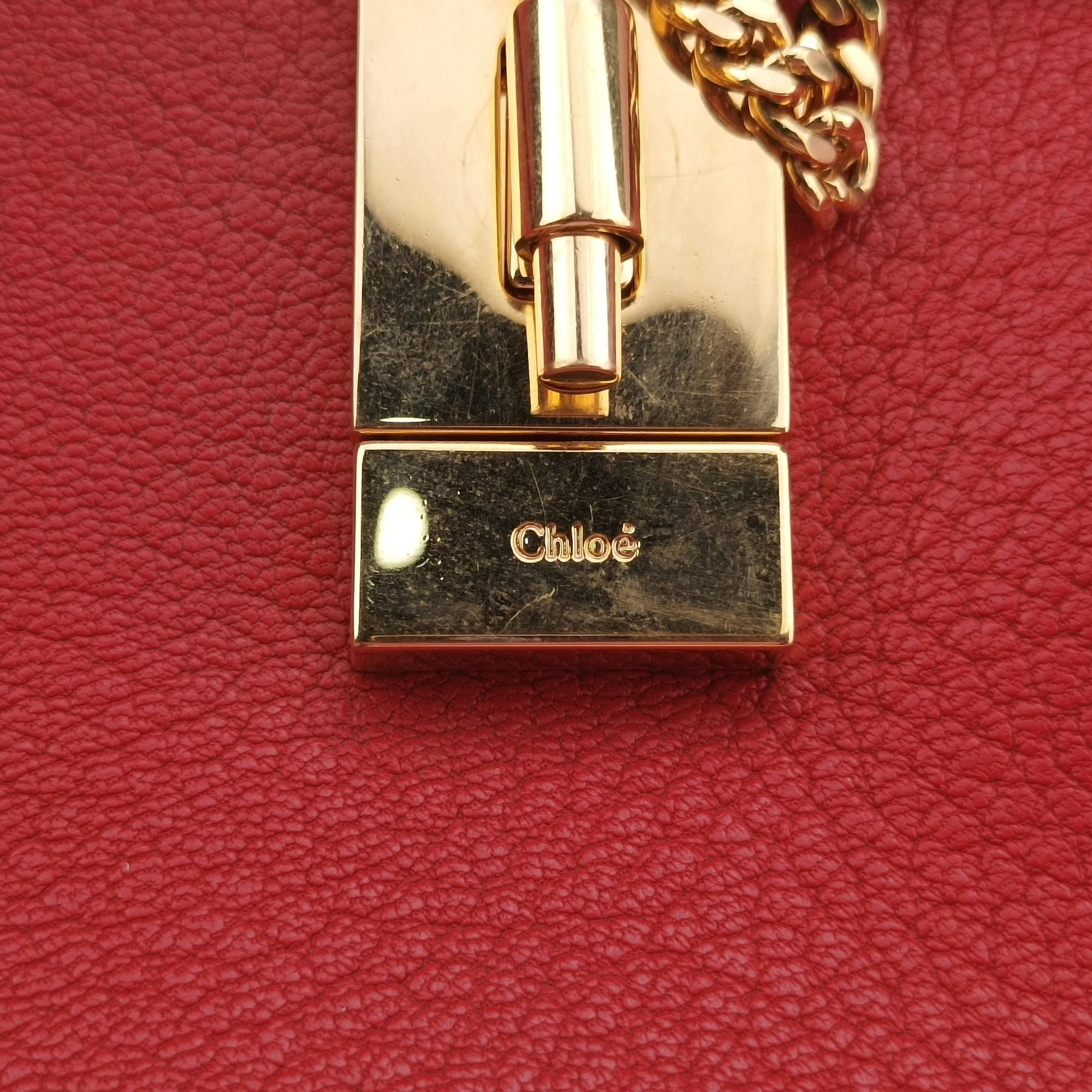 Pre-owned Chloe DREW Red Leather  shoulderbag | stylenewstar