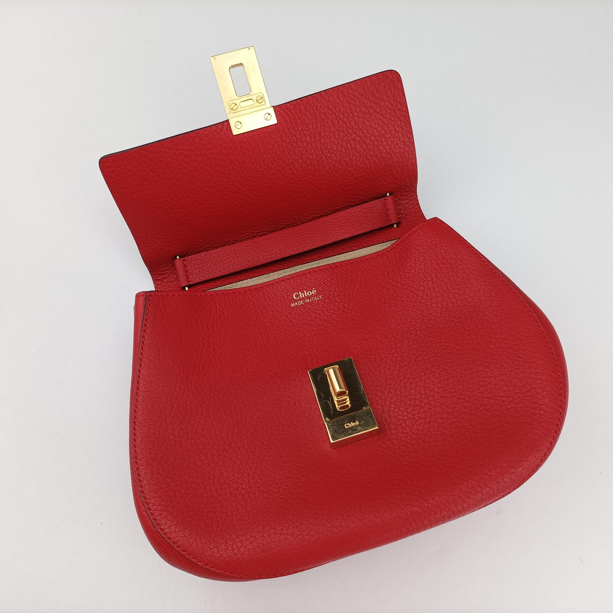 Pre-owned Chloe DREW Red Leather  shoulderbag | stylenewstar
