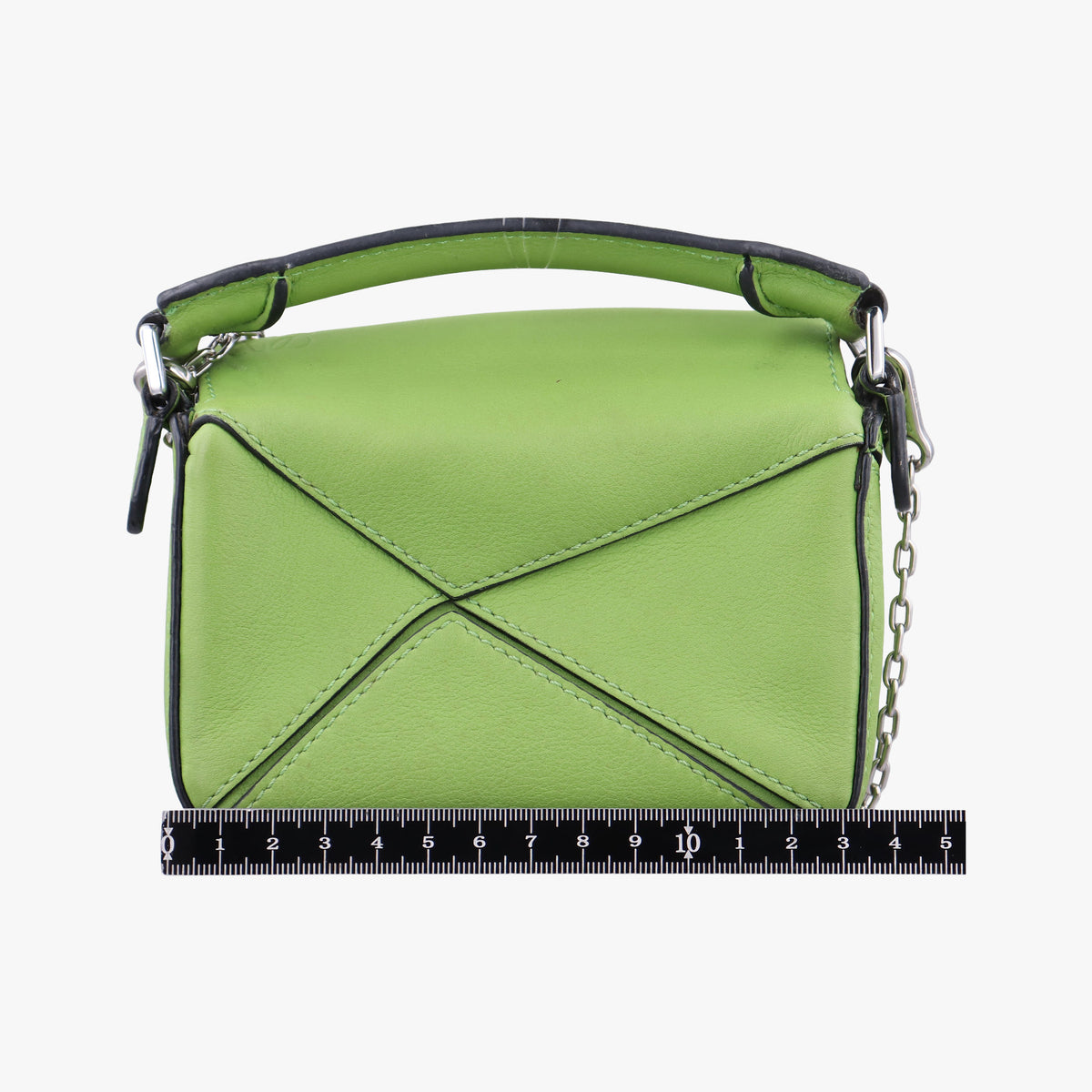 Pre-owned Loewe Puzzle Nano Green Leather  shoulderbag | stylenewstar