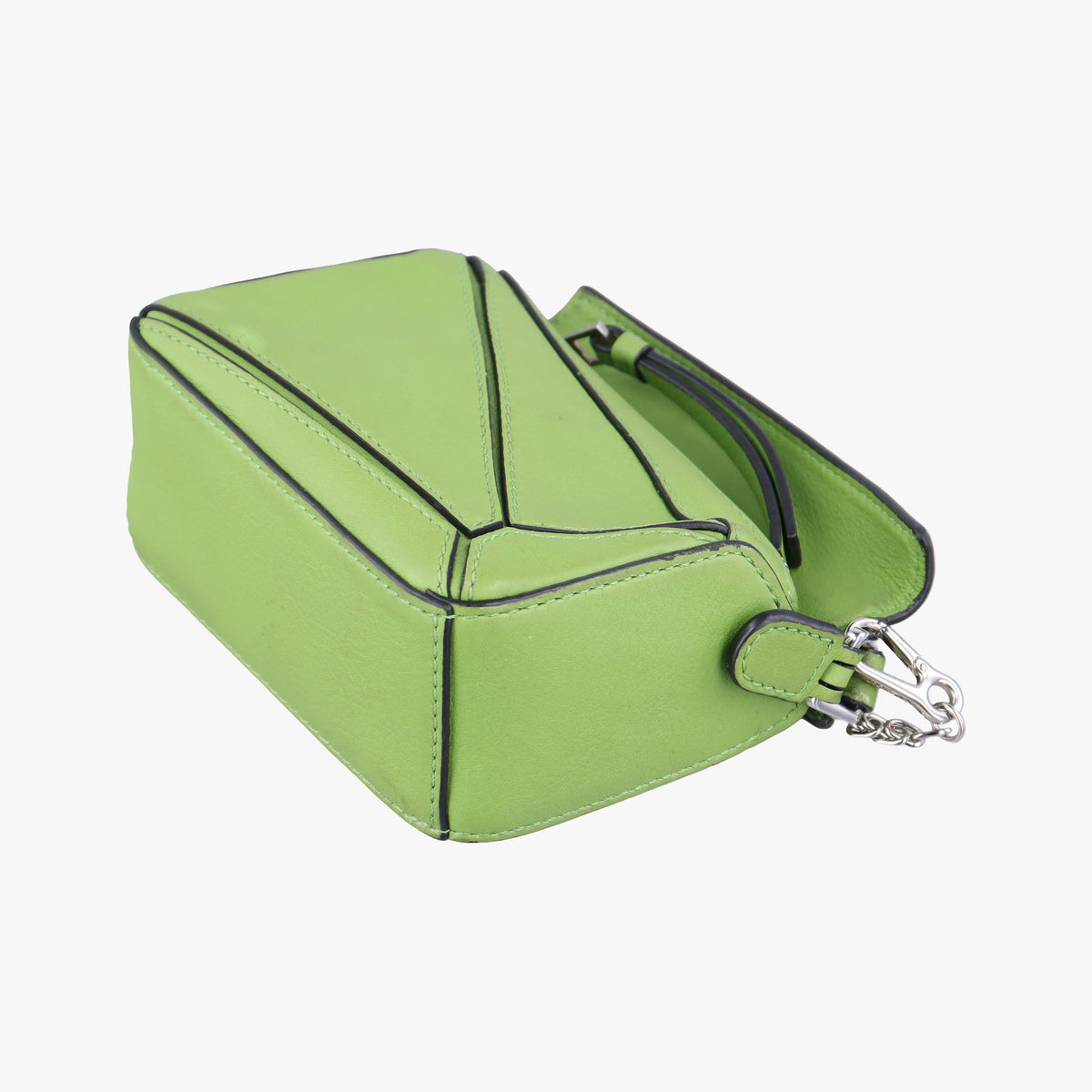 Pre-owned Loewe Puzzle Nano Green Leather  shoulderbag | stylenewstar