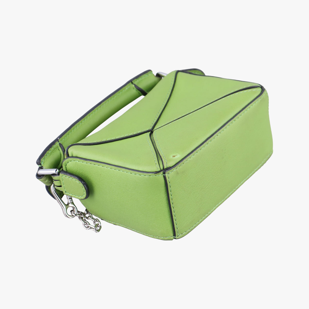 Pre-owned Loewe Puzzle Nano Green Leather  shoulderbag | stylenewstar