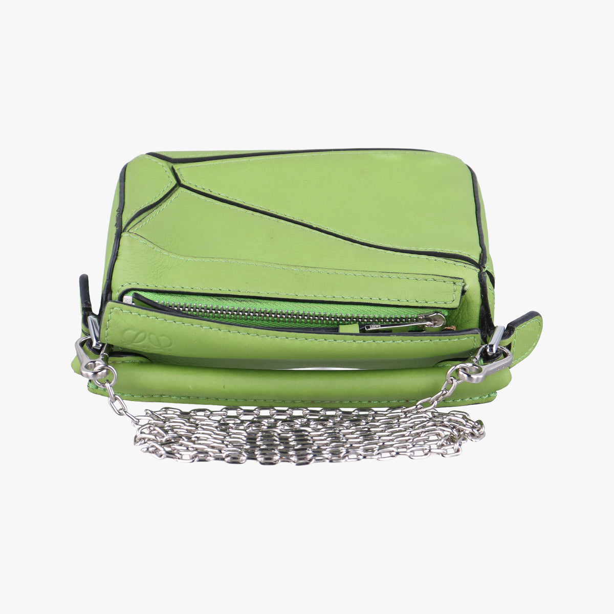 Pre-owned Loewe Puzzle Nano Green Leather  shoulderbag | stylenewstar