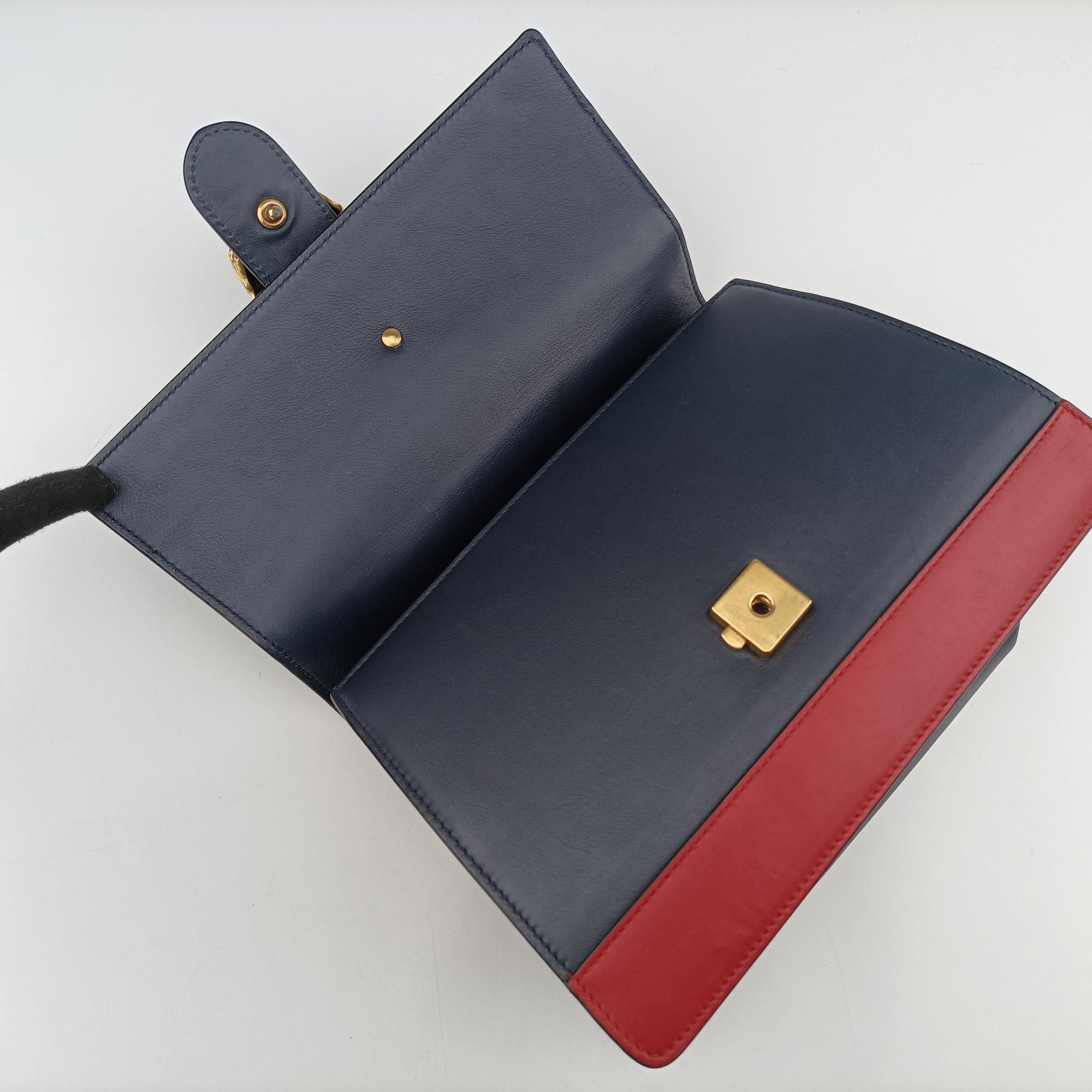 Pre-owned Gucci Dionysus Navy×green×red Leather 448075 handbag | stylenewstar