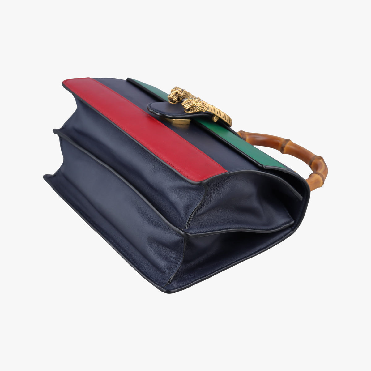 Pre-owned Gucci Dionysus Navy×green×red Leather 448075 handbag | stylenewstar