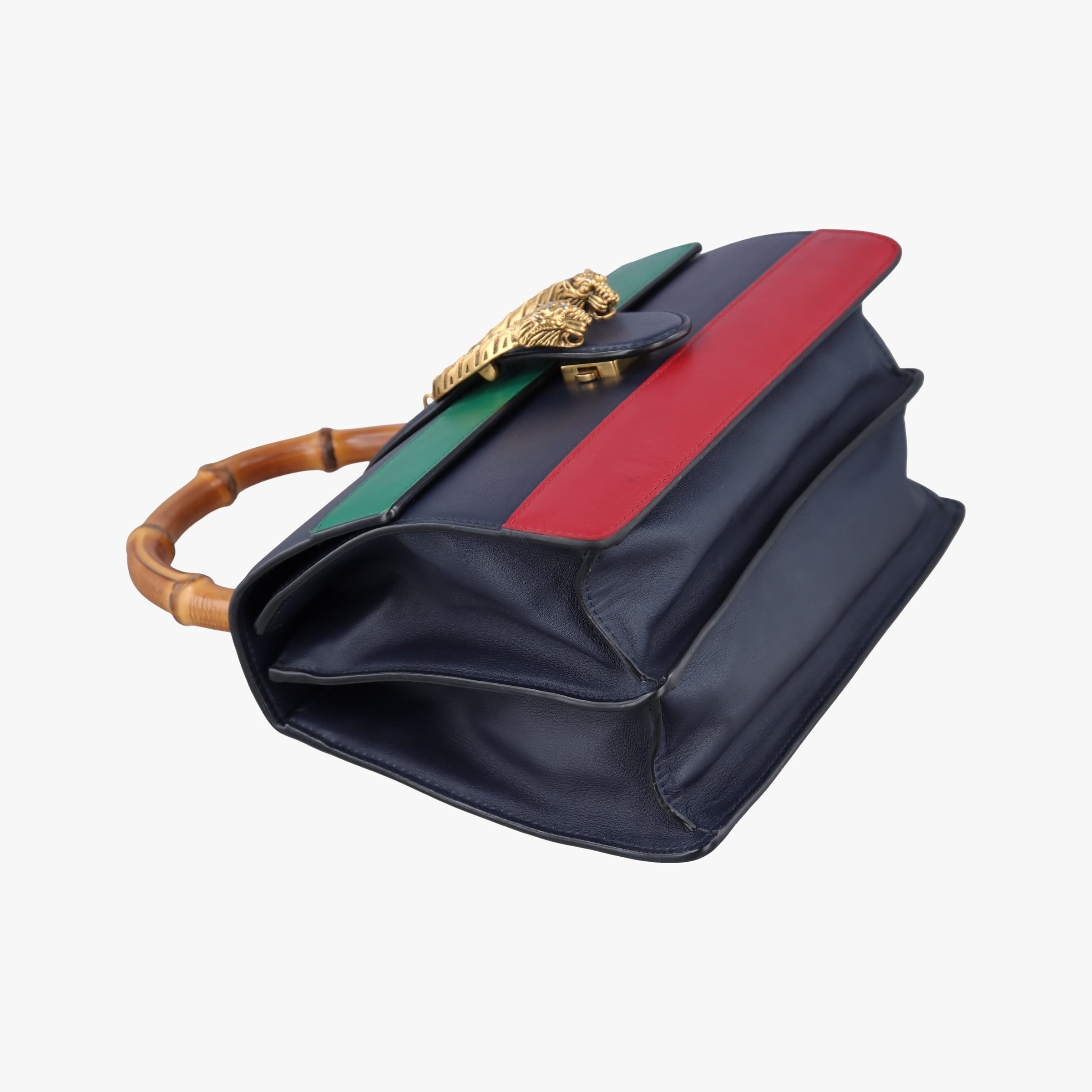 Pre-owned Gucci Dionysus Navy×green×red Leather 448075 handbag | stylenewstar