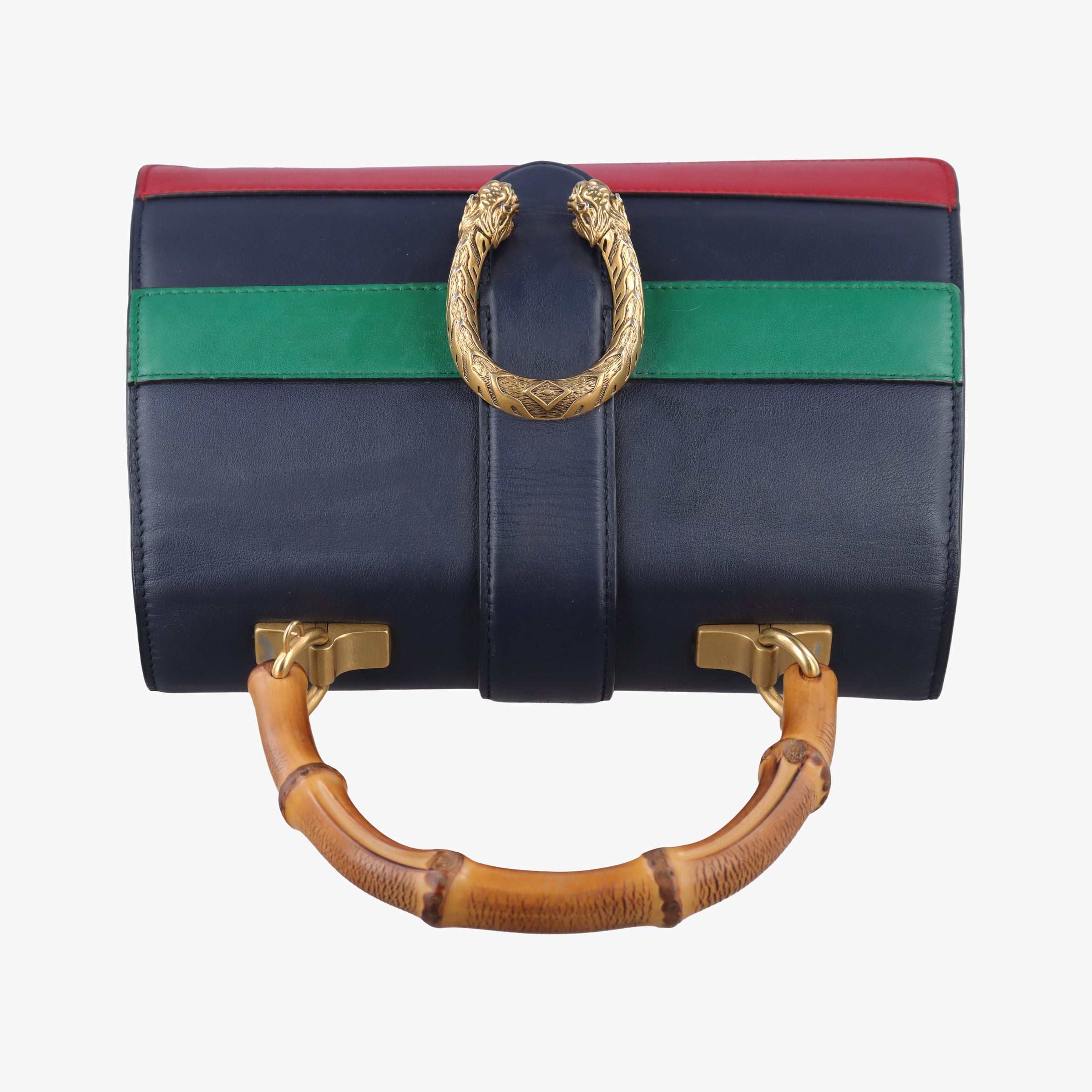 Pre-owned Gucci Dionysus Navy×green×red Leather 448075 handbag | stylenewstar
