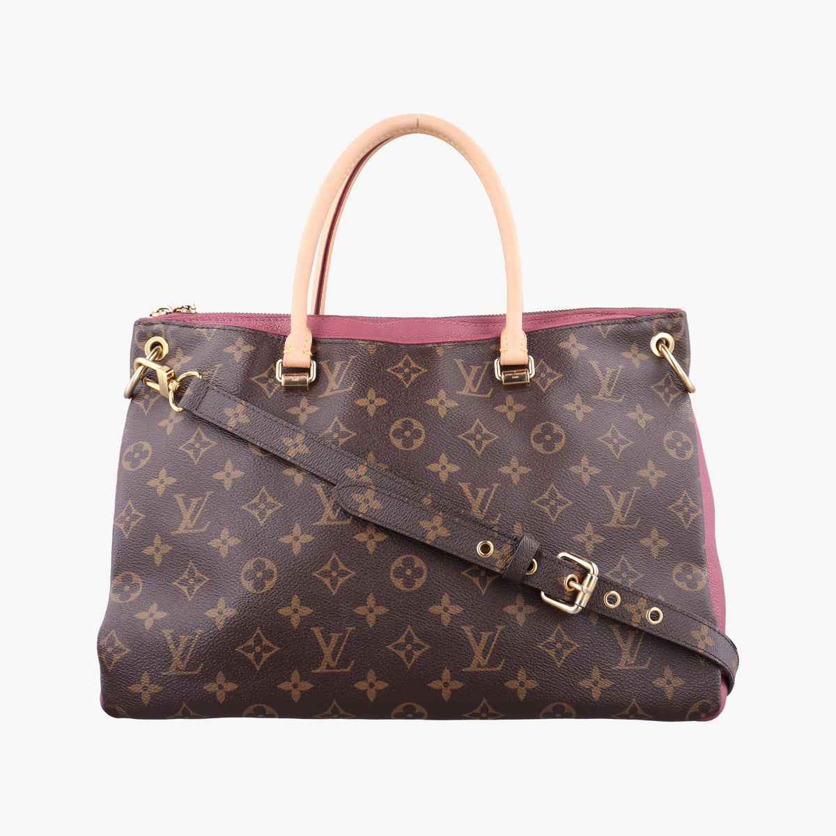 Secondhand Louis Vuitton PALLAS brown×Rose Bruyere Monogram Canvas×calf leather M43705 shoulderbag | stylenewstar
