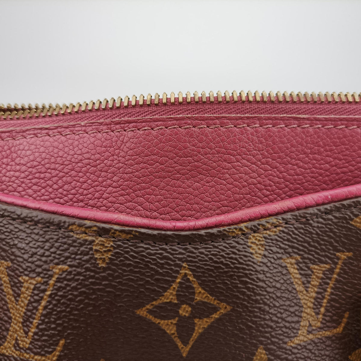 Secondhand Louis Vuitton PALLAS brown×Rose Bruyere Monogram Canvas×calf leather M43705 shoulderbag | stylenewstar