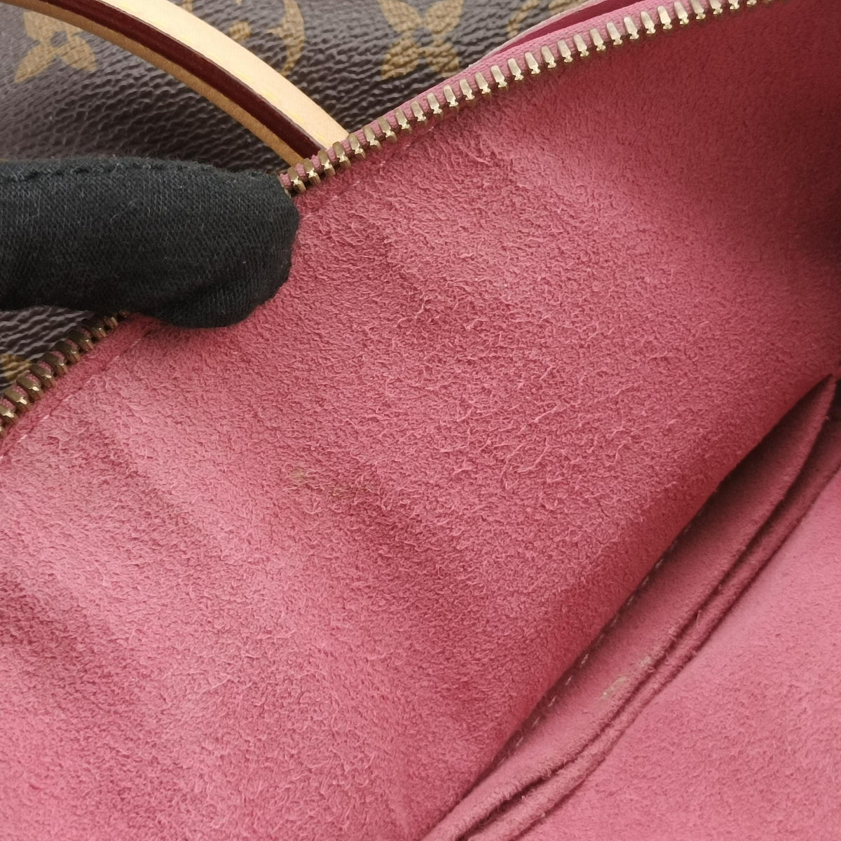 Secondhand Louis Vuitton PALLAS brown×Rose Bruyere Monogram Canvas×calf leather M43705 shoulderbag | stylenewstar