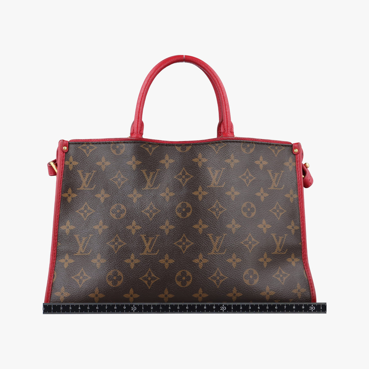 Pre-owned Louis Vuitton Popincourt PM Brown×Red Monogram canvas×calfskin leather M43433 shoulderbag | stylenewstar