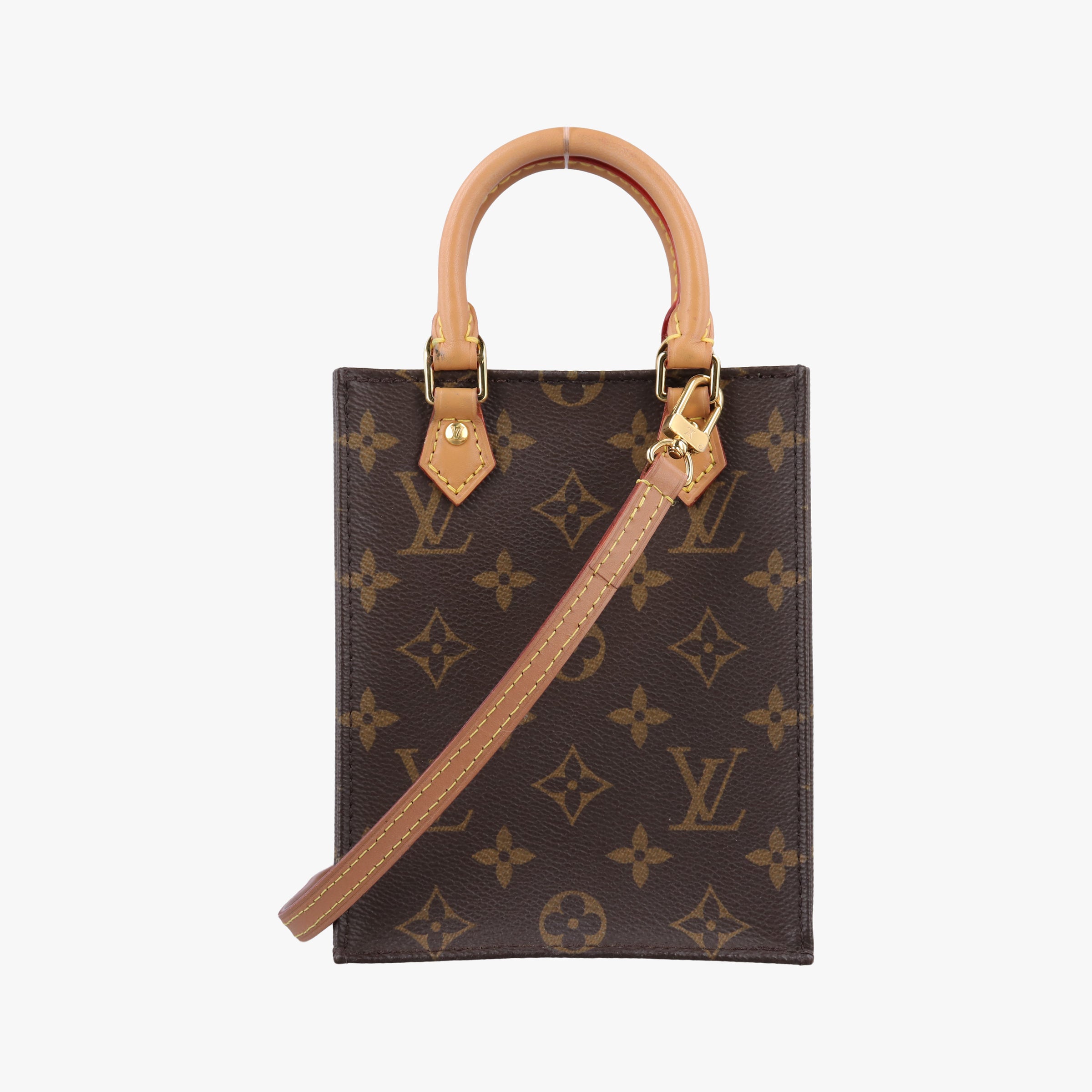 Pre-owned Louis Vuitton Petit Sac Plat Brown Monogram Canvas M69442 shoulderbag | stylenewstar