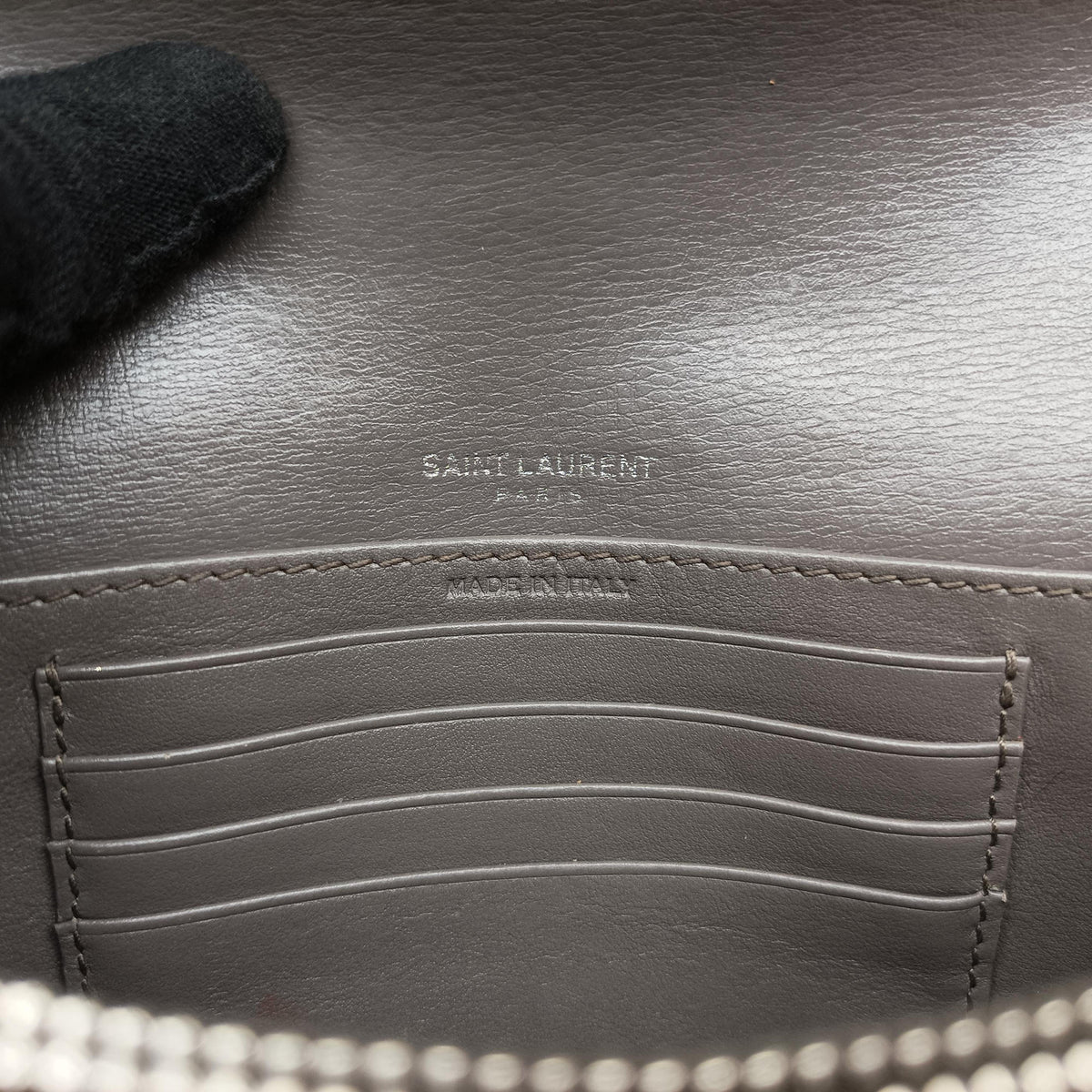 Pre-owned Yves Saint Laurent SUNSET Grey Leather 452157 shoulderbag | stylenewstar