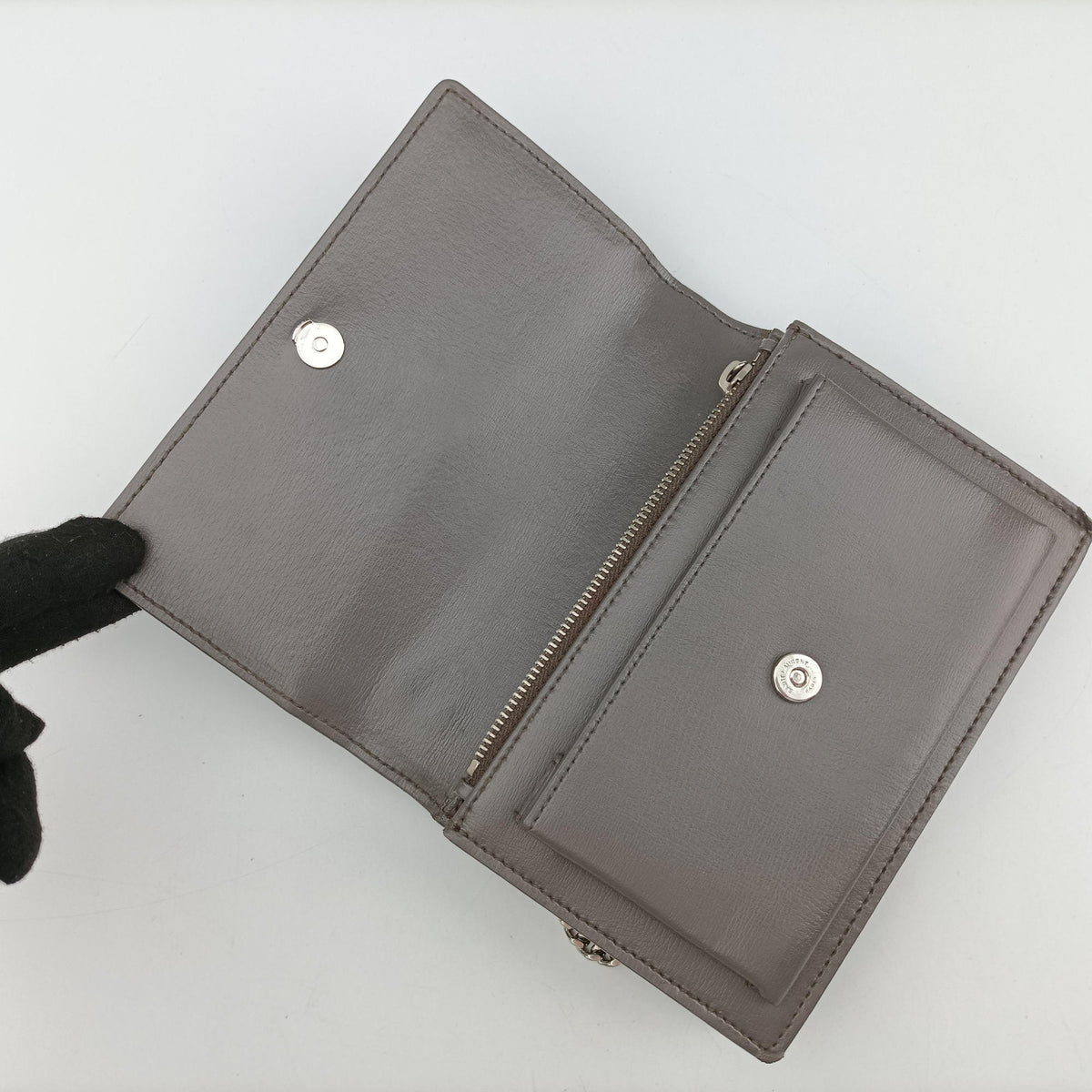Pre-owned Yves Saint Laurent SUNSET Grey Leather 452157 shoulderbag | stylenewstar