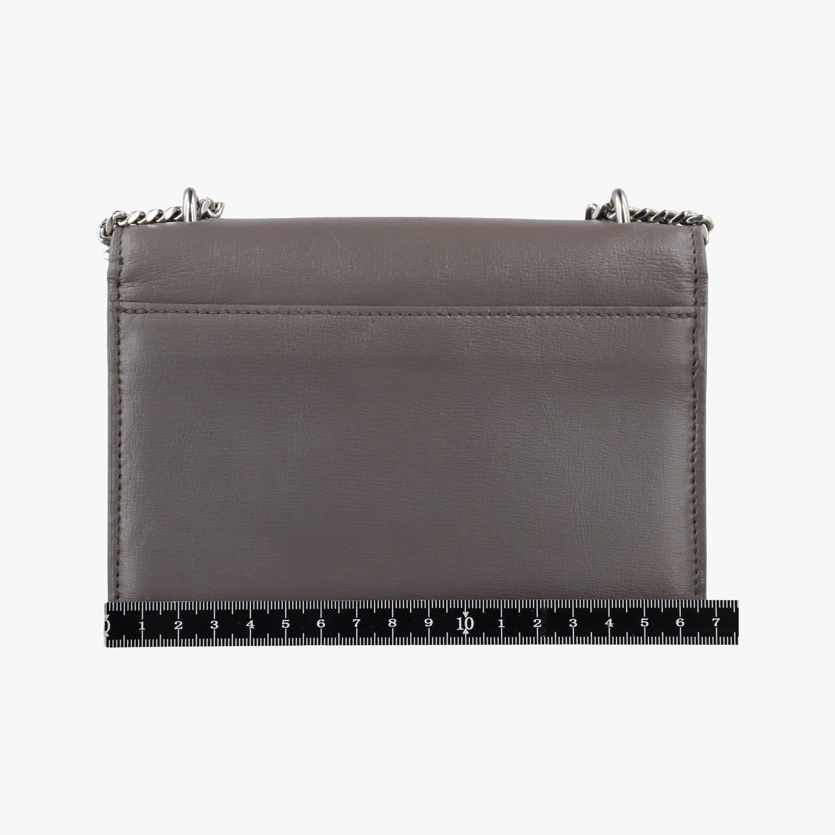Pre-owned Yves Saint Laurent SUNSET Grey Leather 452157 shoulderbag | stylenewstar