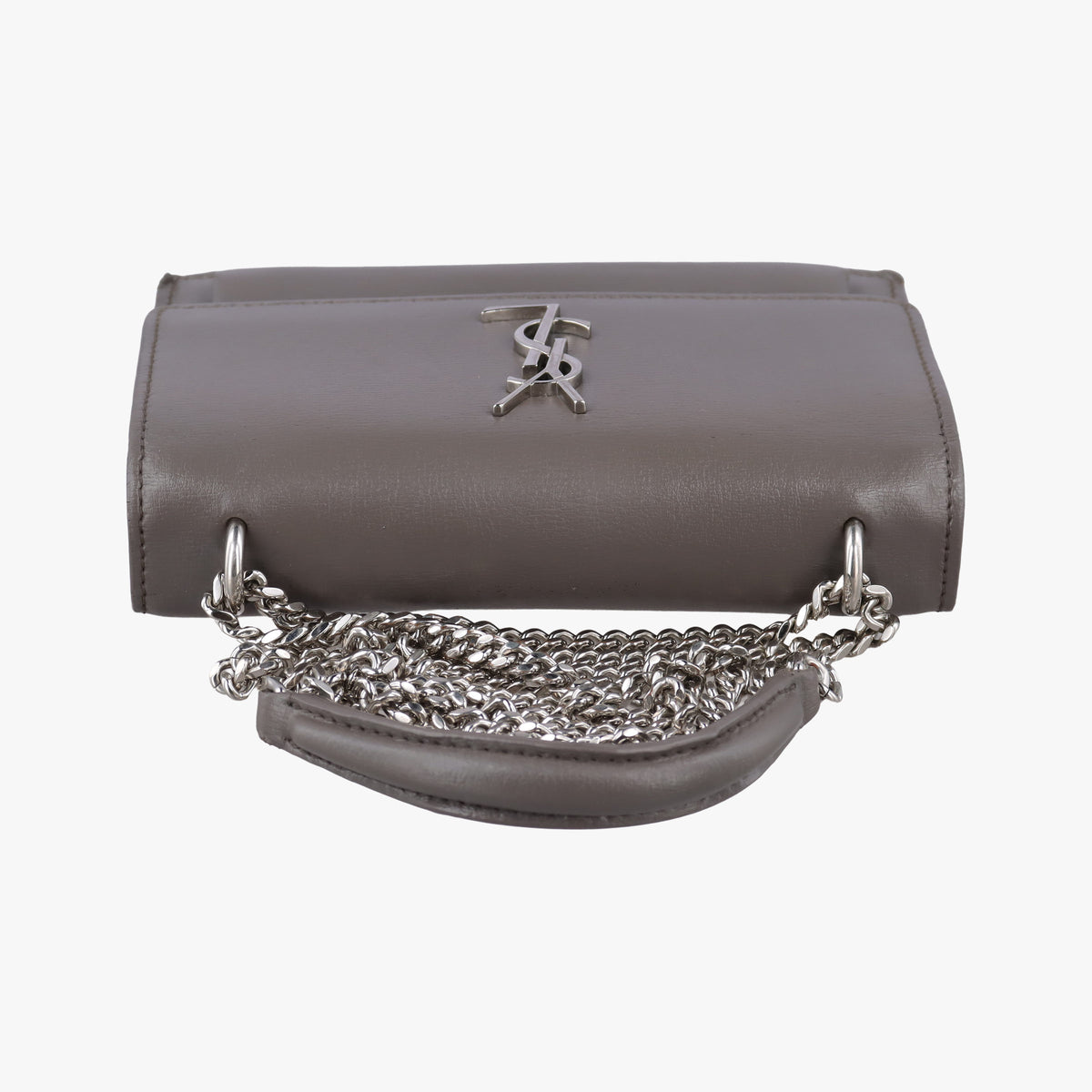 Pre-owned Yves Saint Laurent SUNSET Grey Leather 452157 shoulderbag | stylenewstar