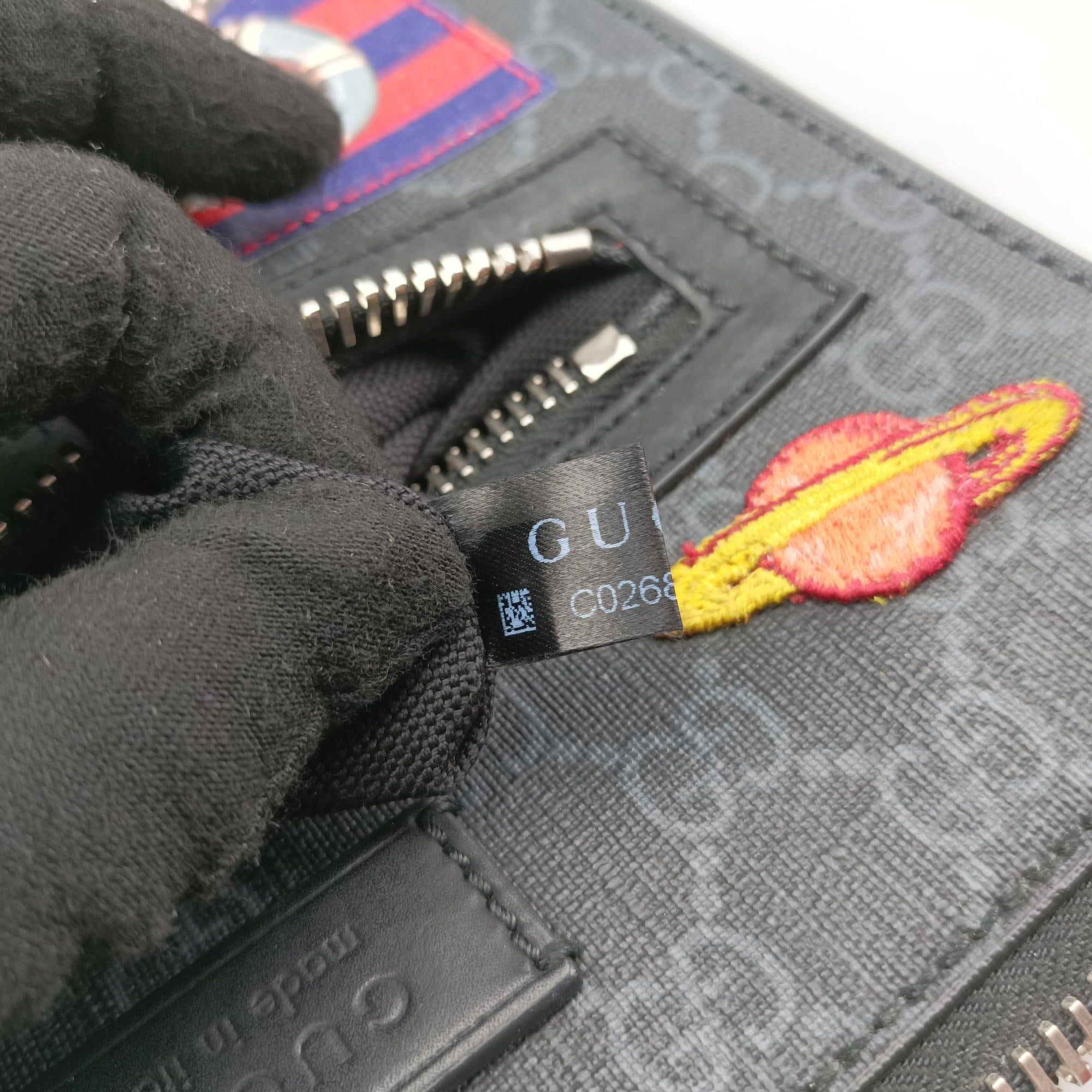 Pre-owned Gucci GG Supreme Courrier Messenger Black×Multicolour PVC coated canvas×Leather 547751 shoulderbag | stylenewstar