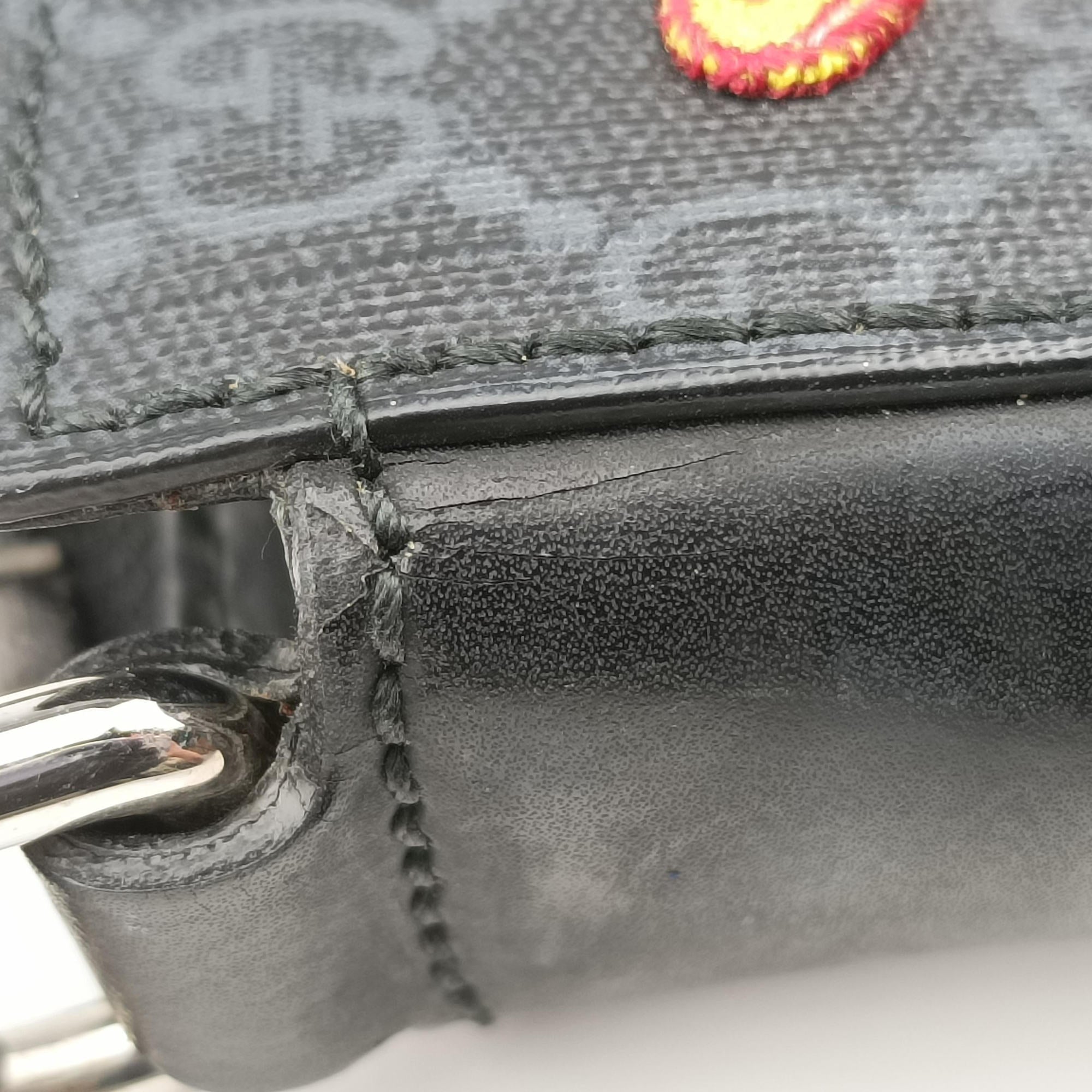 Pre-owned Gucci GG Supreme Courrier Messenger Black×Multicolour PVC coated canvas×Leather 547751 shoulderbag | stylenewstar
