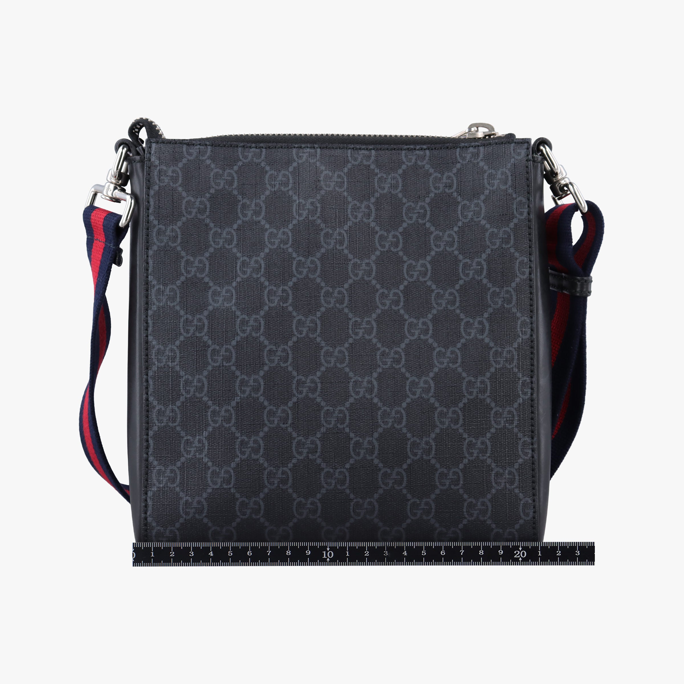 Pre-owned Gucci GG Supreme Courrier Messenger Black×Multicolour PVC coated canvas×Leather 547751 shoulderbag | stylenewstar