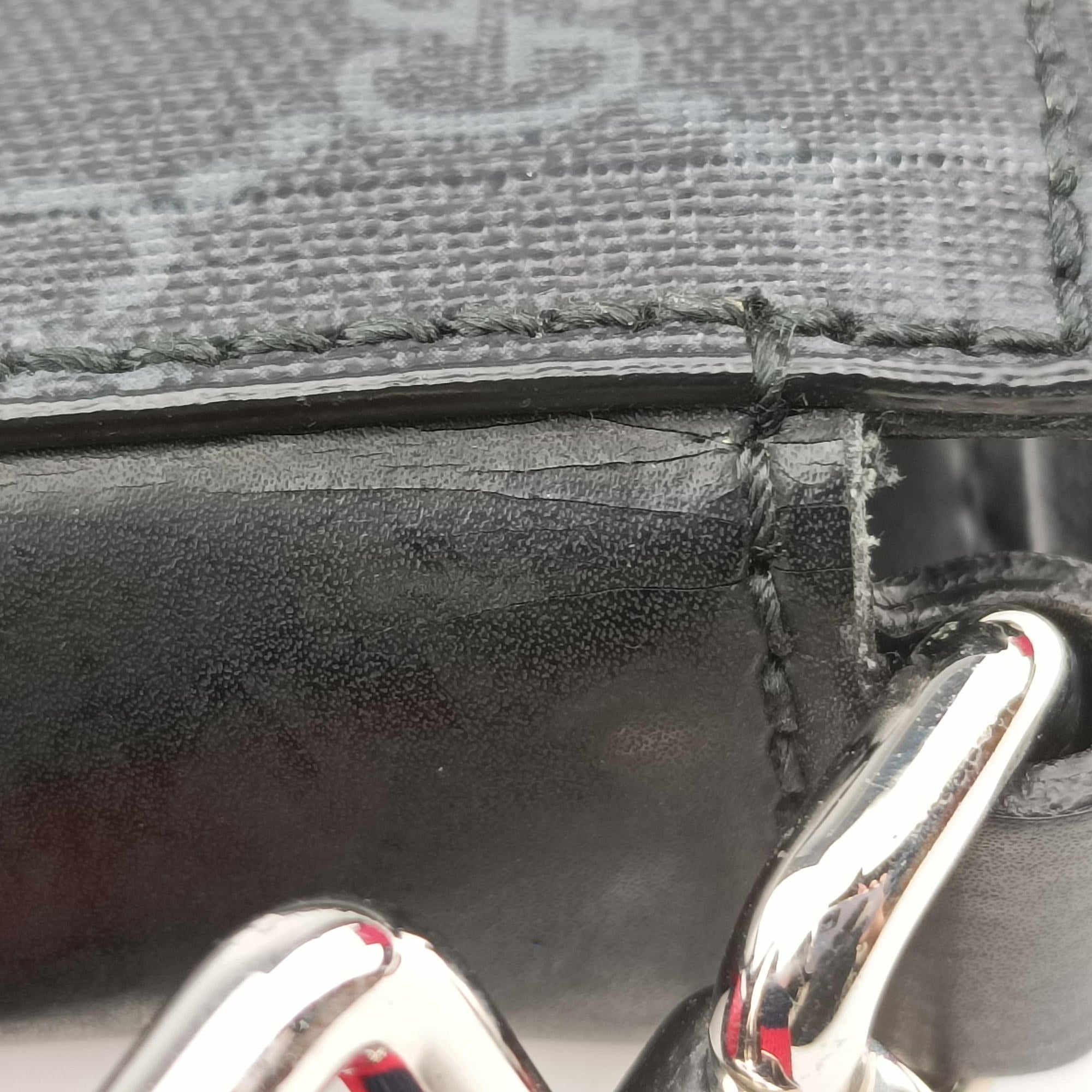 Pre-owned Gucci GG Supreme Courrier Messenger Black×Multicolour PVC coated canvas×Leather 547751 shoulderbag | stylenewstar