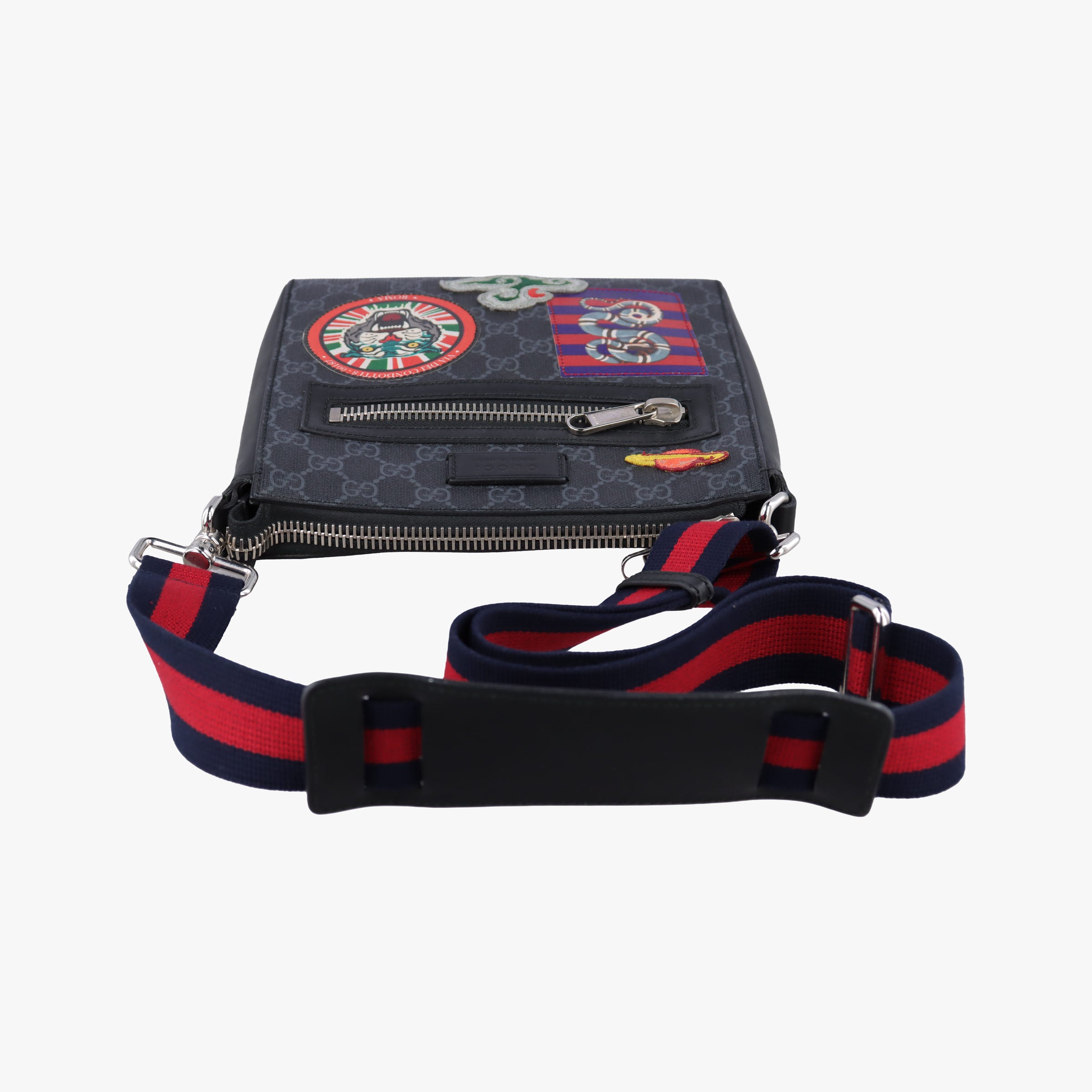 Pre-owned Gucci GG Supreme Courrier Messenger Black×Multicolour PVC coated canvas×Leather 547751 shoulderbag | stylenewstar
