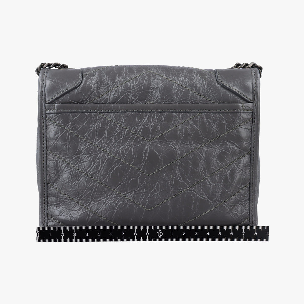Pre-owned Yves Saint Laurent Niki Grey Leather 583103 shoulderbag | stylenewstar
