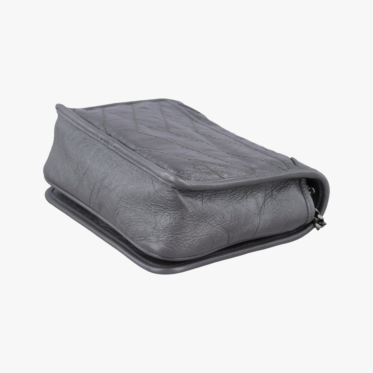 Pre-owned Yves Saint Laurent Niki Grey Leather 583103 shoulderbag | stylenewstar