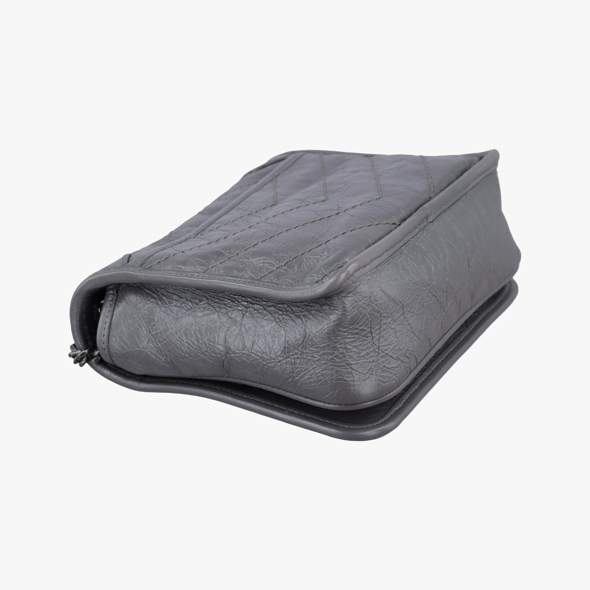Pre-owned Yves Saint Laurent Niki Grey Leather 583103 shoulderbag | stylenewstar