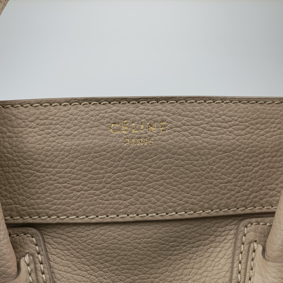 Pre-owned Celine luggage mini shopper Beige Leather  handbag | stylenewstar