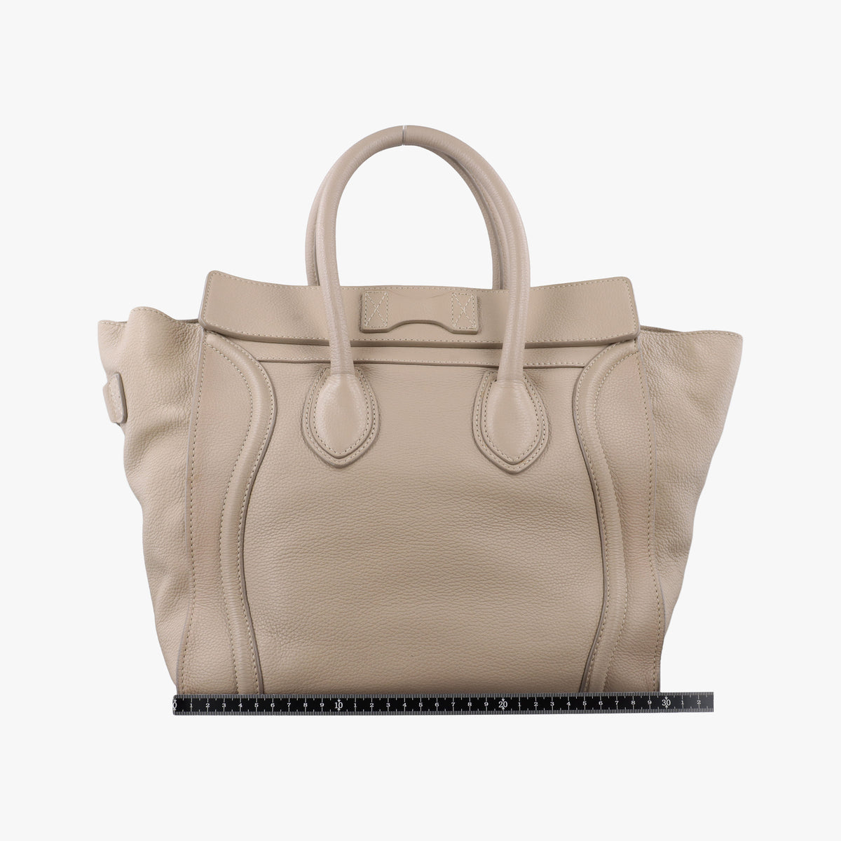 Pre-owned Celine luggage mini shopper Beige Leather  handbag | stylenewstar