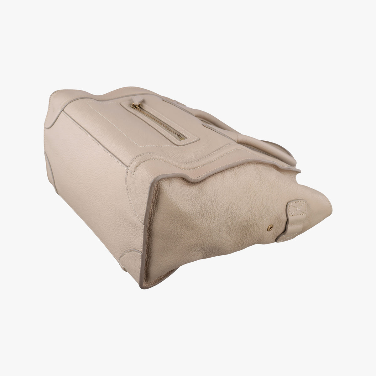 Pre-owned Celine luggage mini shopper Beige Leather  handbag | stylenewstar