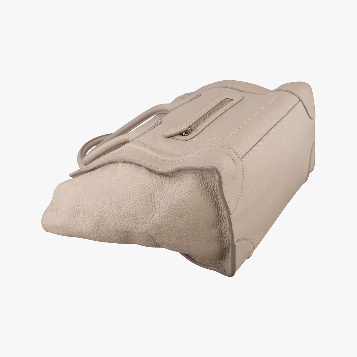 Pre-owned Celine luggage mini shopper Beige Leather  handbag | stylenewstar