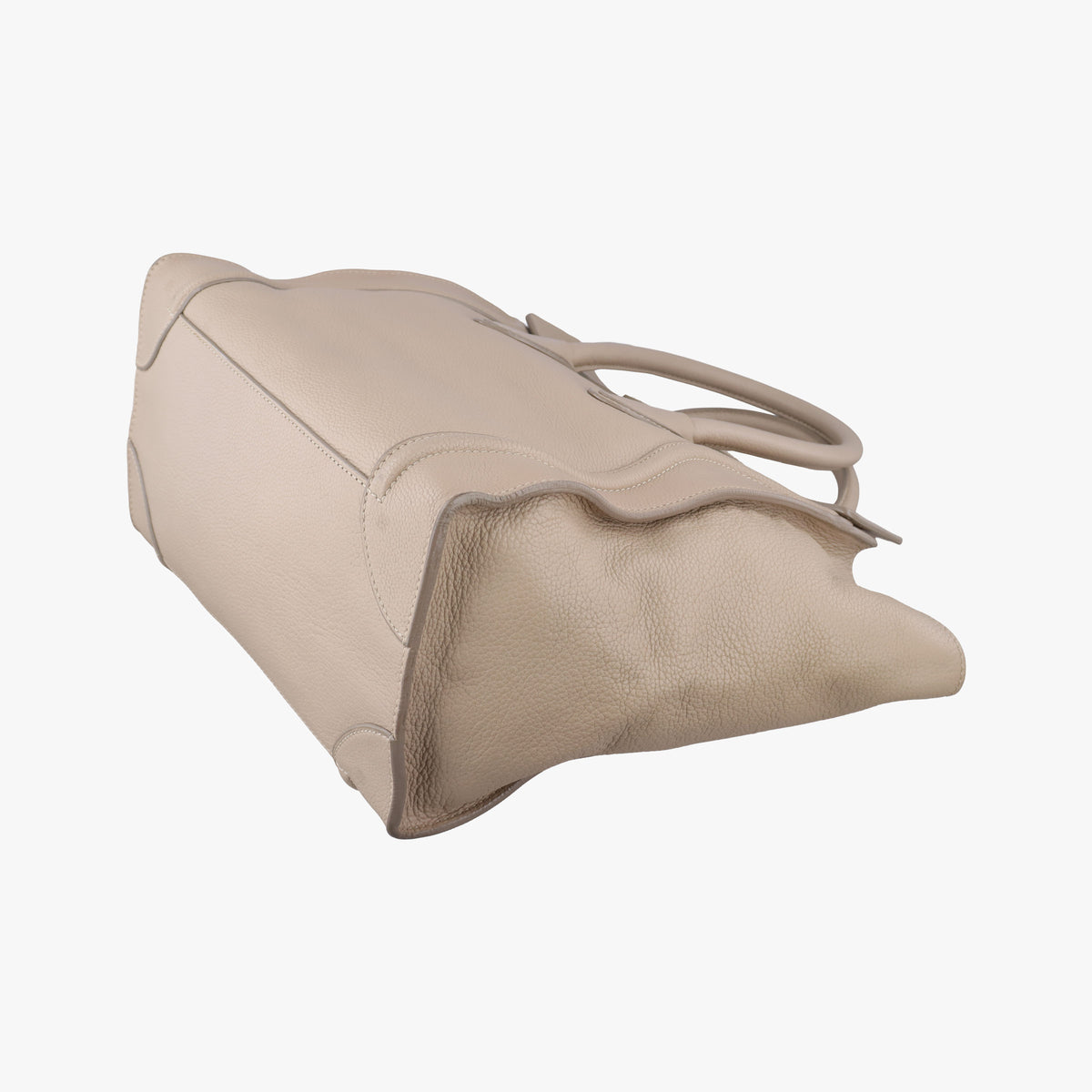 Pre-owned Celine luggage mini shopper Beige Leather  handbag | stylenewstar