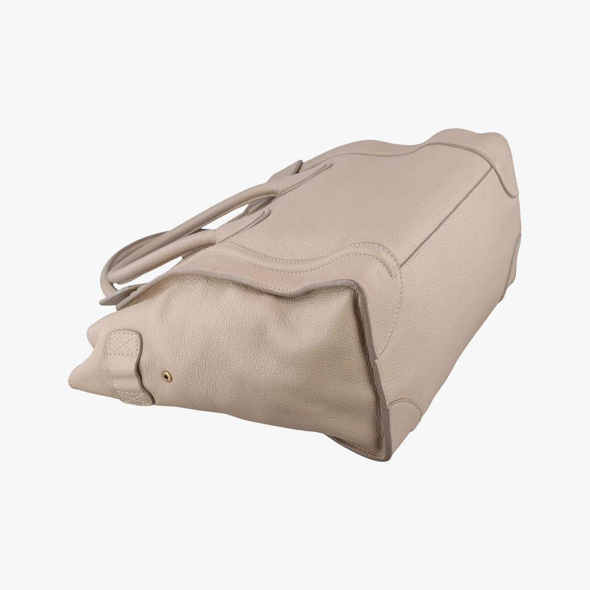 Pre-owned Celine luggage mini shopper Beige Leather  handbag | stylenewstar