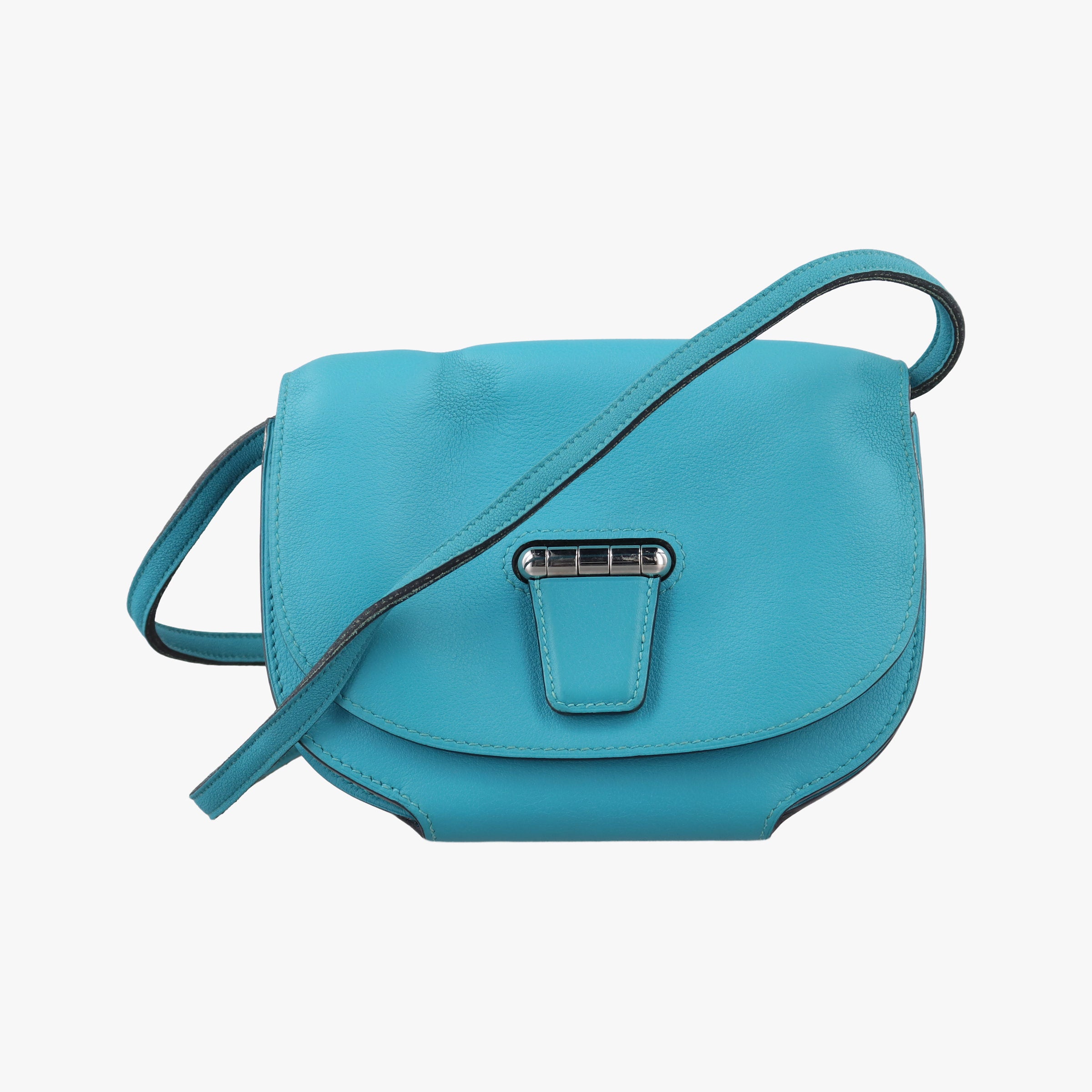 Pre-owned Hermes Convoyeur Blue Leather  shoulderbag | stylenewstar
