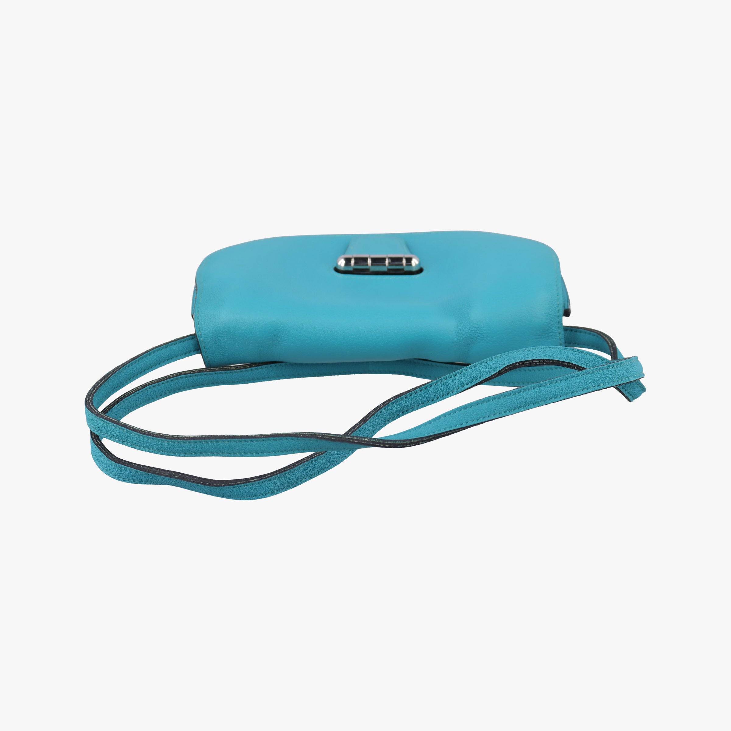 Pre-owned Hermes Convoyeur Blue Leather  shoulderbag | stylenewstar