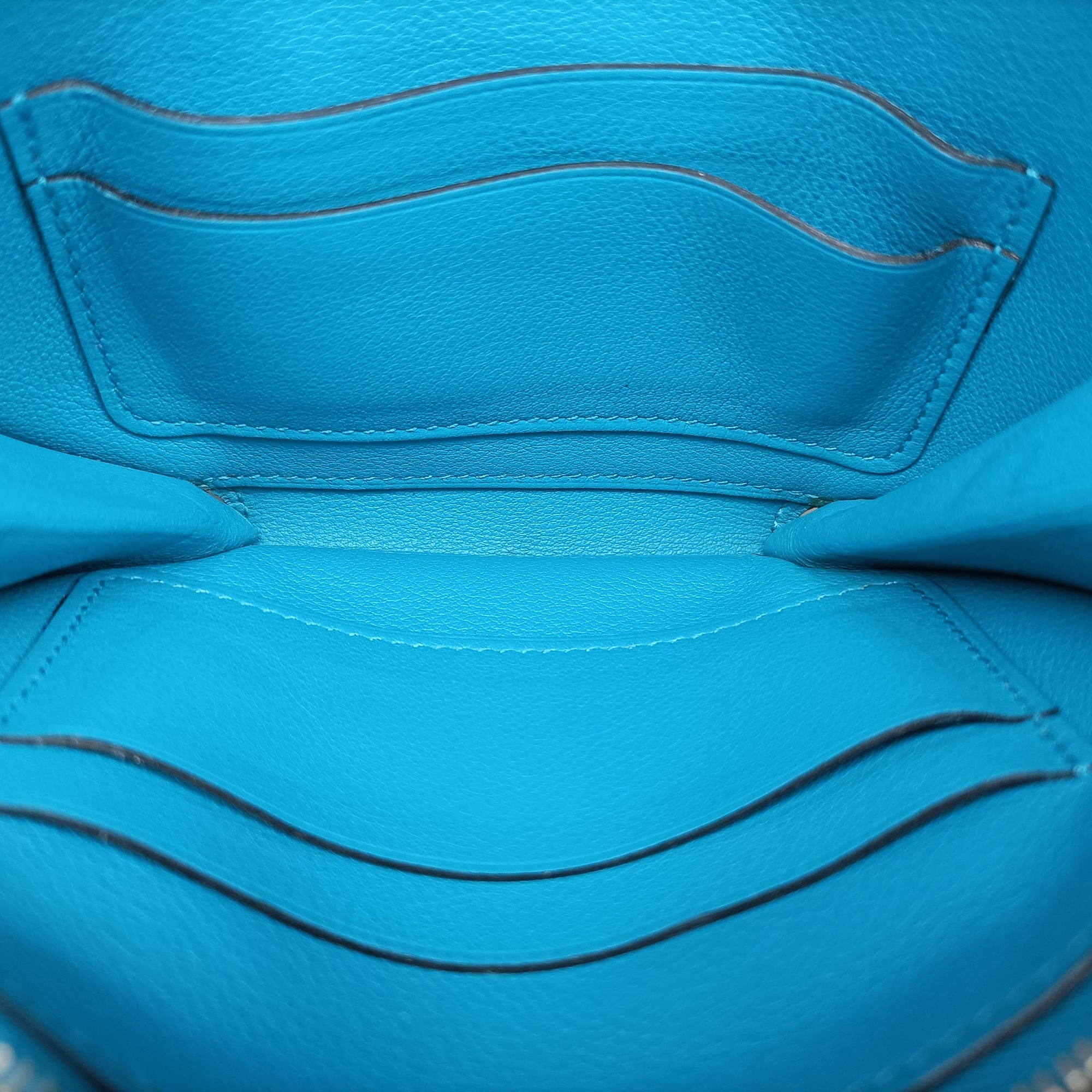 Pre-owned Hermes Convoyeur Blue Leather  shoulderbag | stylenewstar
