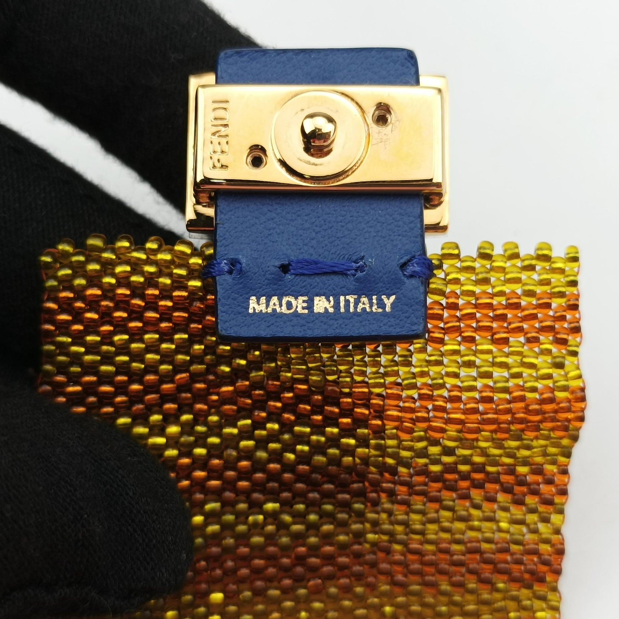 Pre-owned Fendi AirPods case Mini Pico Baguette Orange Beaded  shoulderbag | stylenewstar