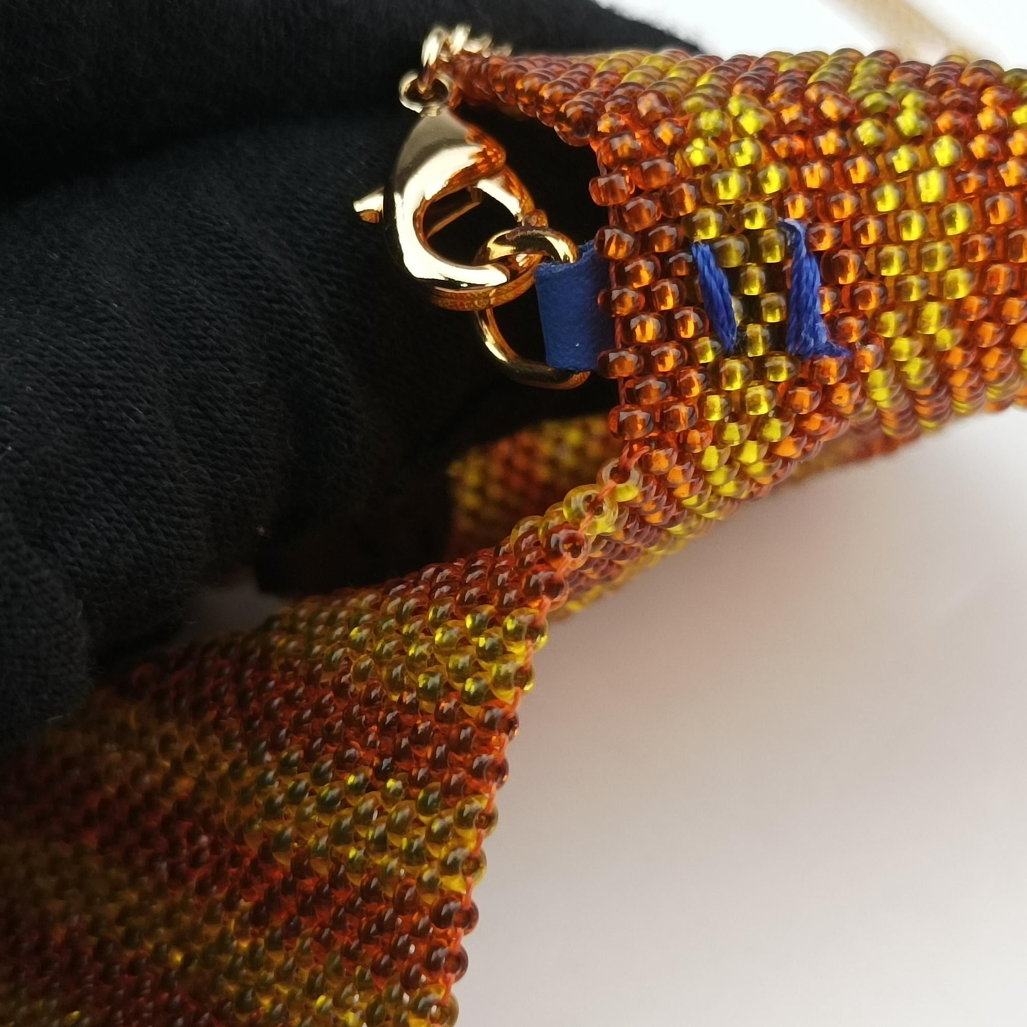 Pre-owned Fendi AirPods case Mini Pico Baguette Orange Beaded  shoulderbag | stylenewstar