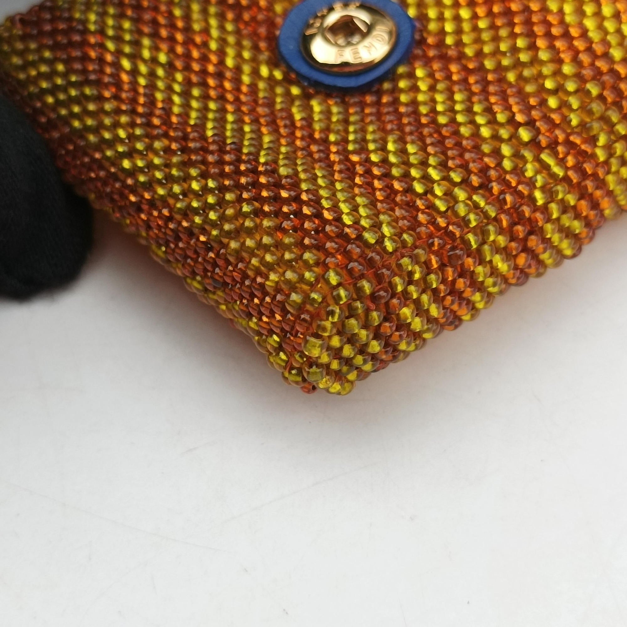 Pre-owned Fendi AirPods case Mini Pico Baguette Orange Beaded  shoulderbag | stylenewstar