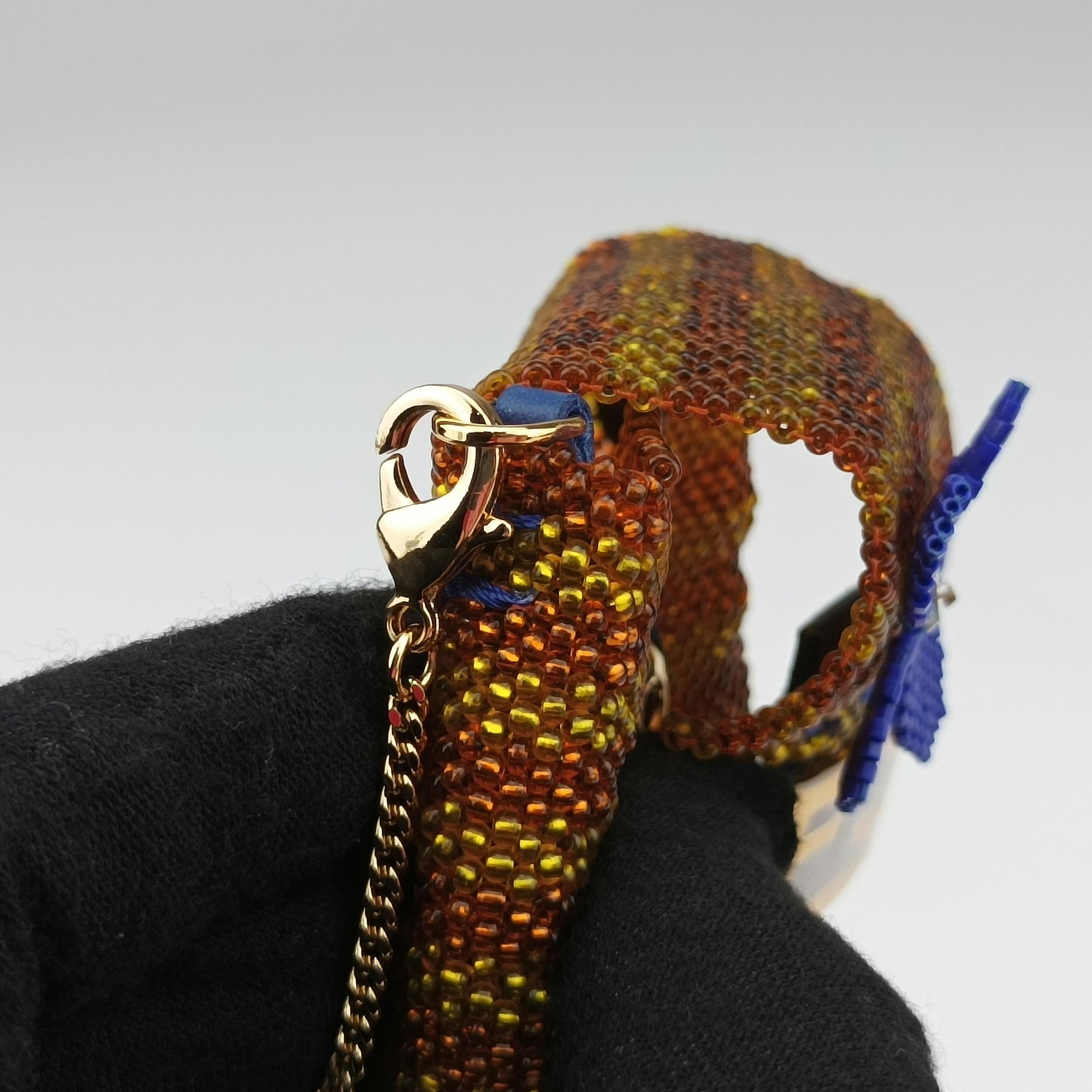 Pre-owned Fendi AirPods case Mini Pico Baguette Orange Beaded  shoulderbag | stylenewstar