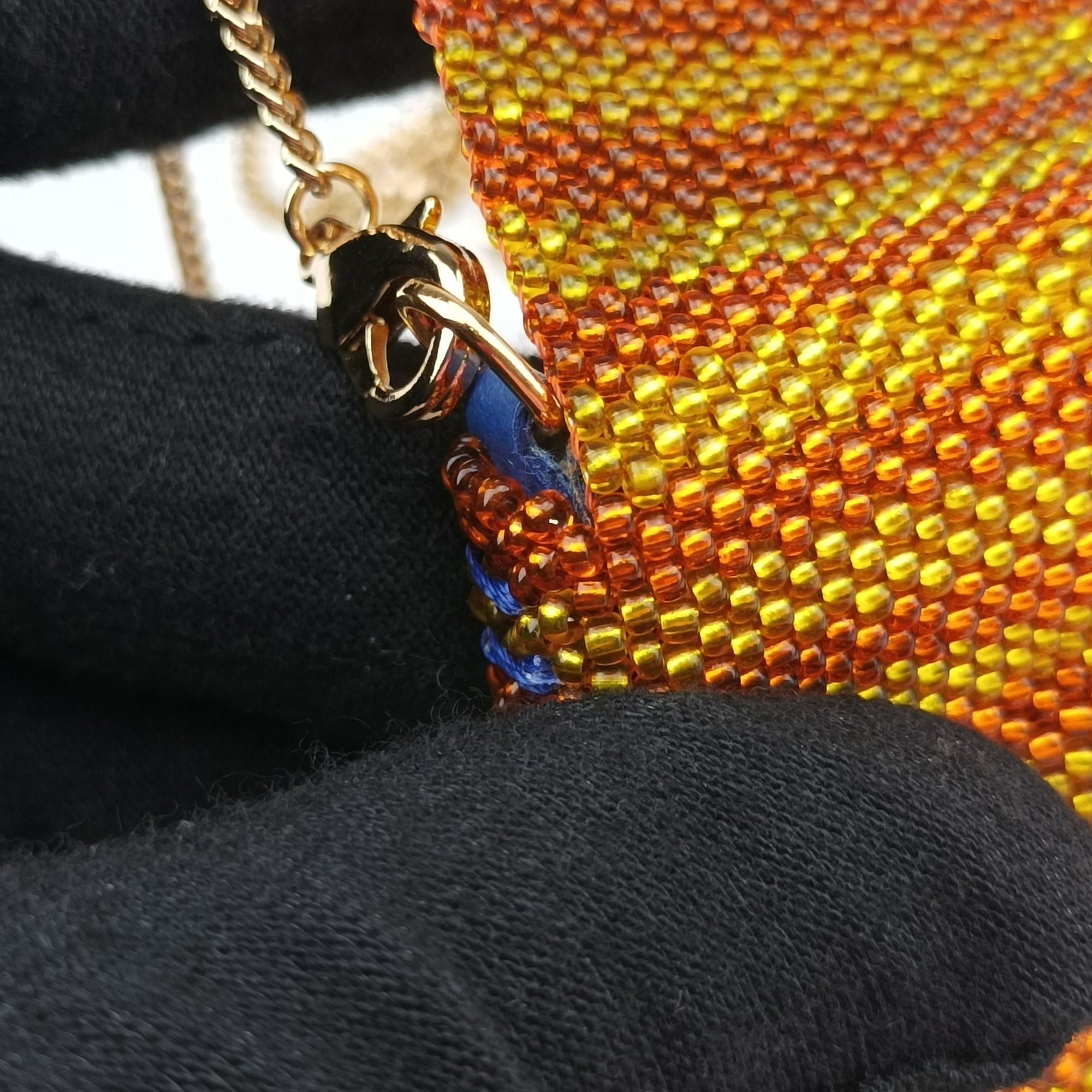 Pre-owned Fendi AirPods case Mini Pico Baguette Orange Beaded  shoulderbag | stylenewstar