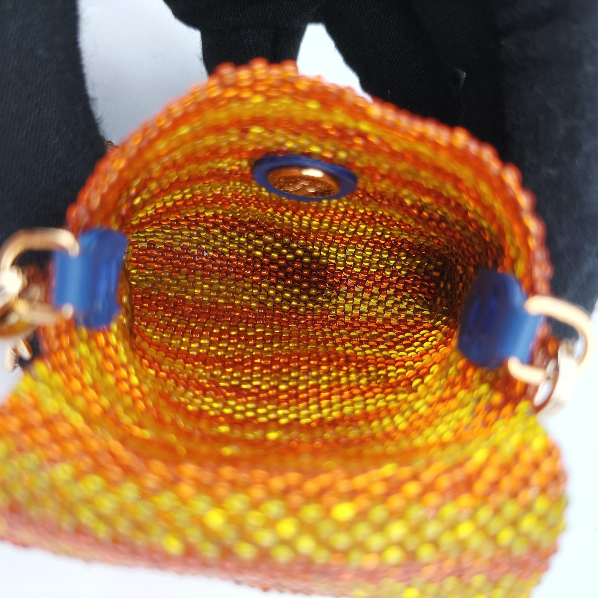 Pre-owned Fendi AirPods case Mini Pico Baguette Orange Beaded  shoulderbag | stylenewstar