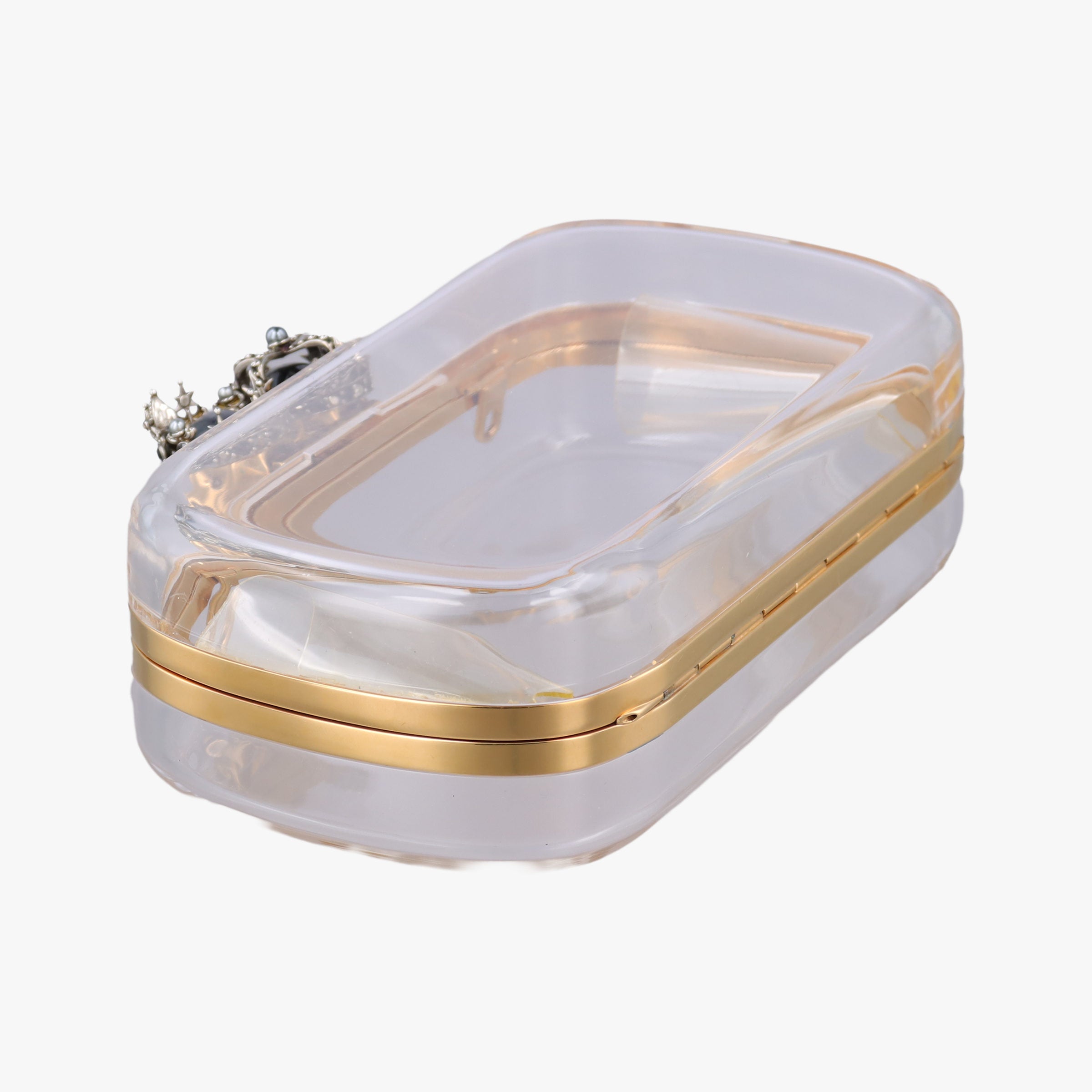 Pre-owned Alexander McQueen King and Queen Clutch Transparent Plexiglass  shoulderbag | stylenewstar