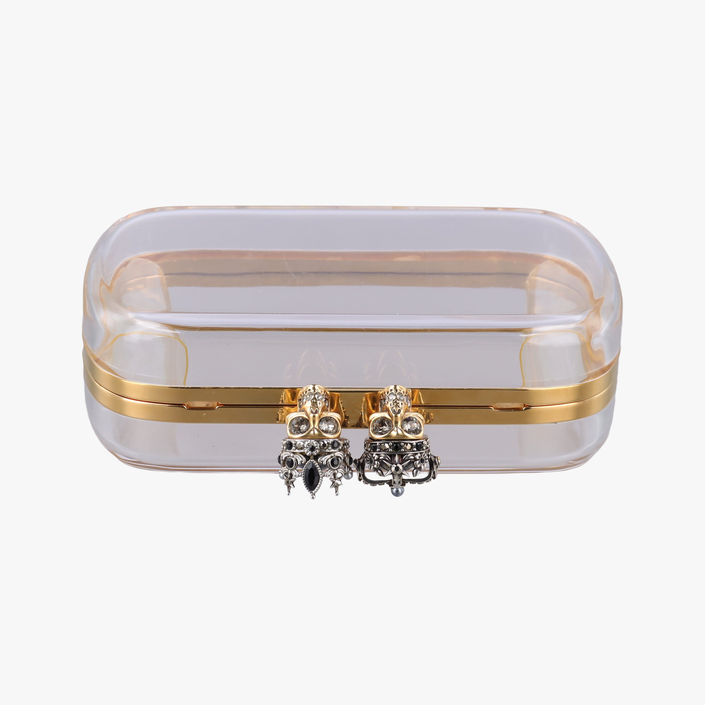 Pre-owned Alexander McQueen King and Queen Clutch Transparent Plexiglass  shoulderbag | stylenewstar